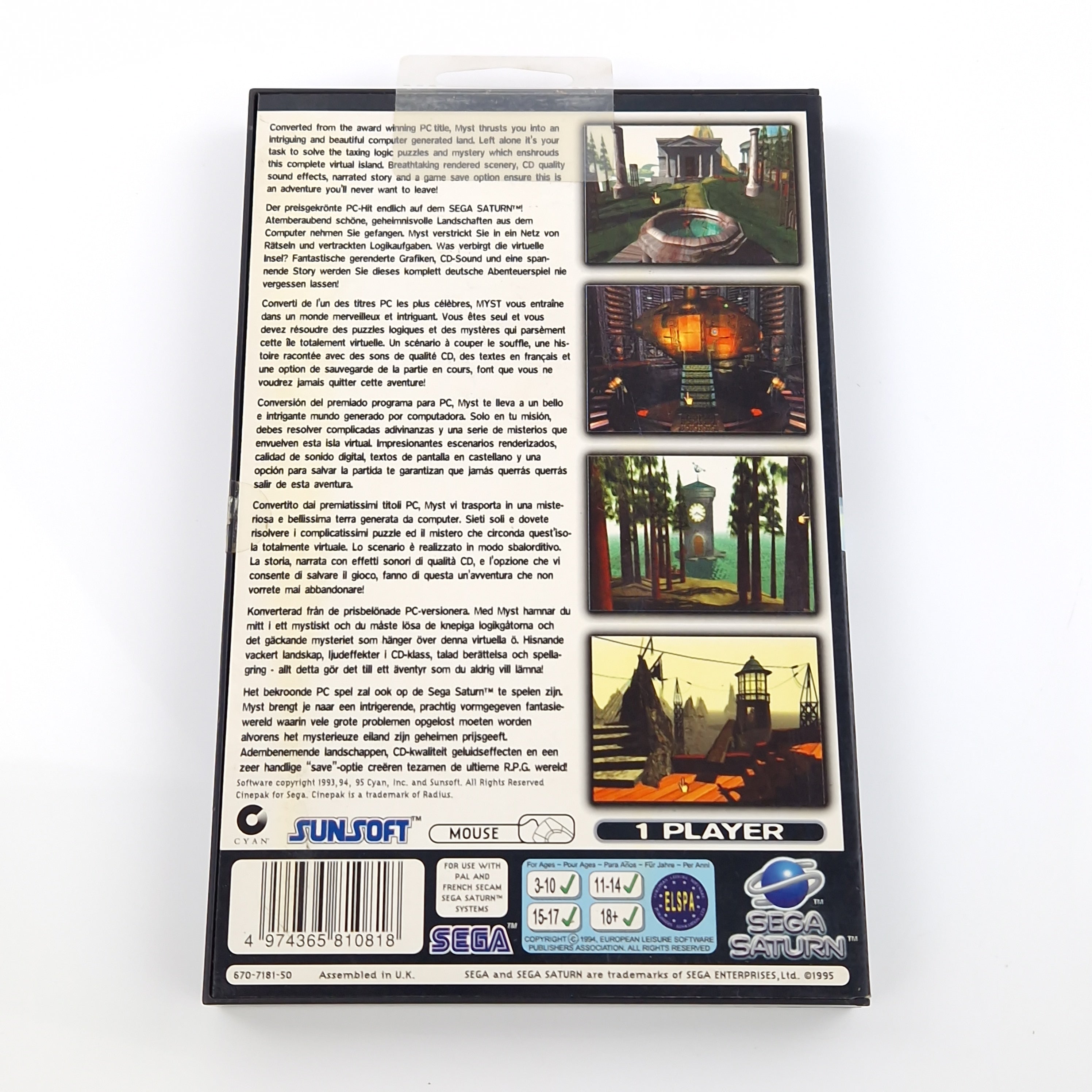 Sega Saturn Spiel – Myst OVP PAL Sunsoft