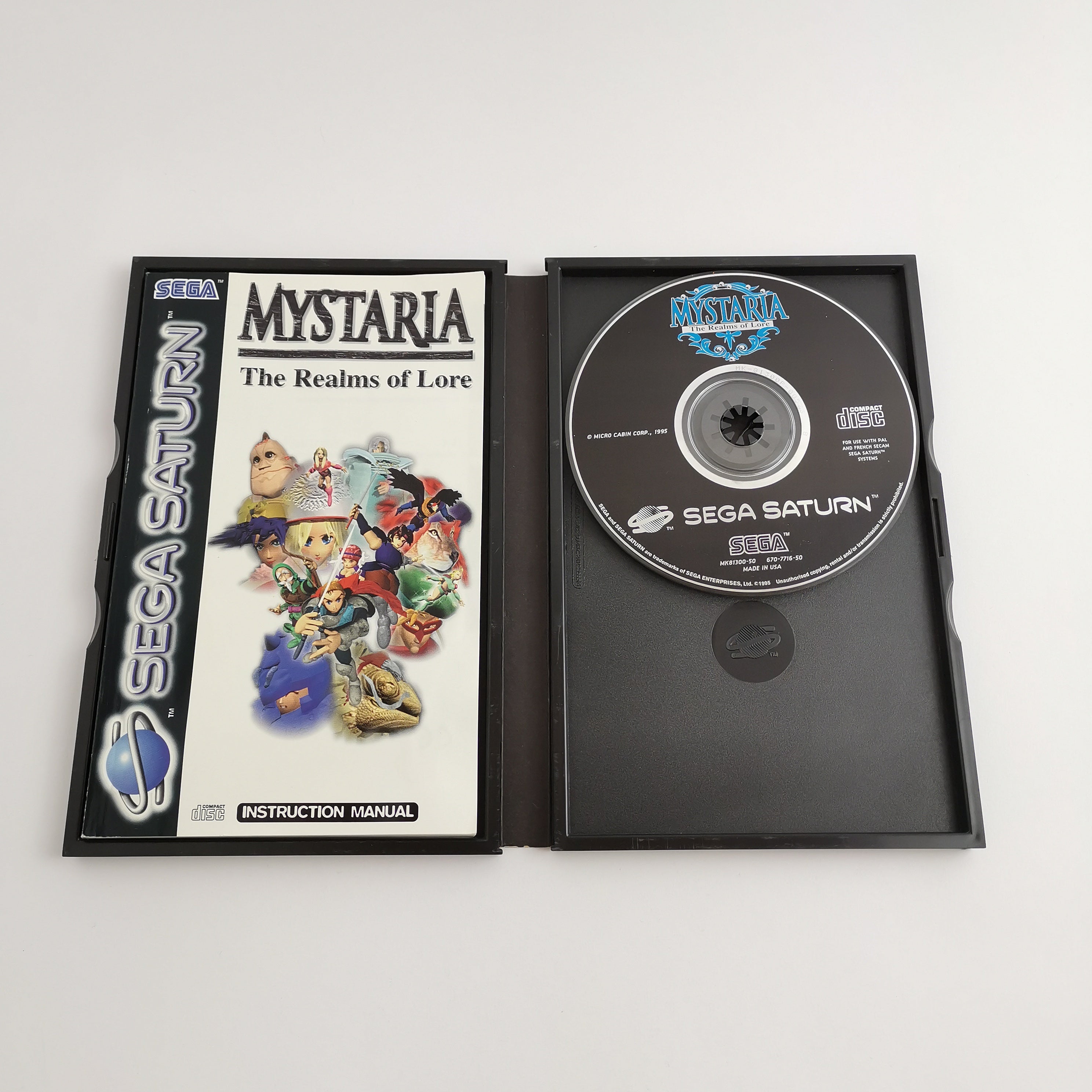 Sega Saturn Spiel: Mystaria The Realms of Lore - OVP & Anleitung | PAL Version