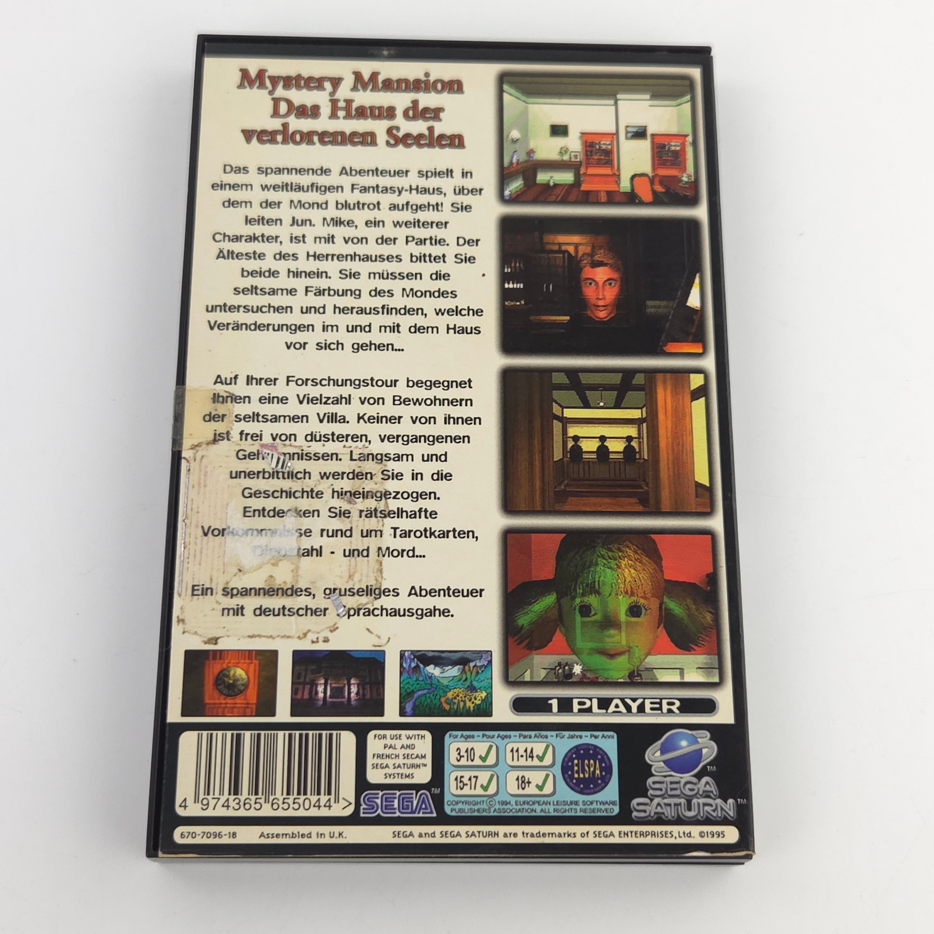 Sega Saturn Spiel Mystery Mansion Haus der Seelen OVP PAL