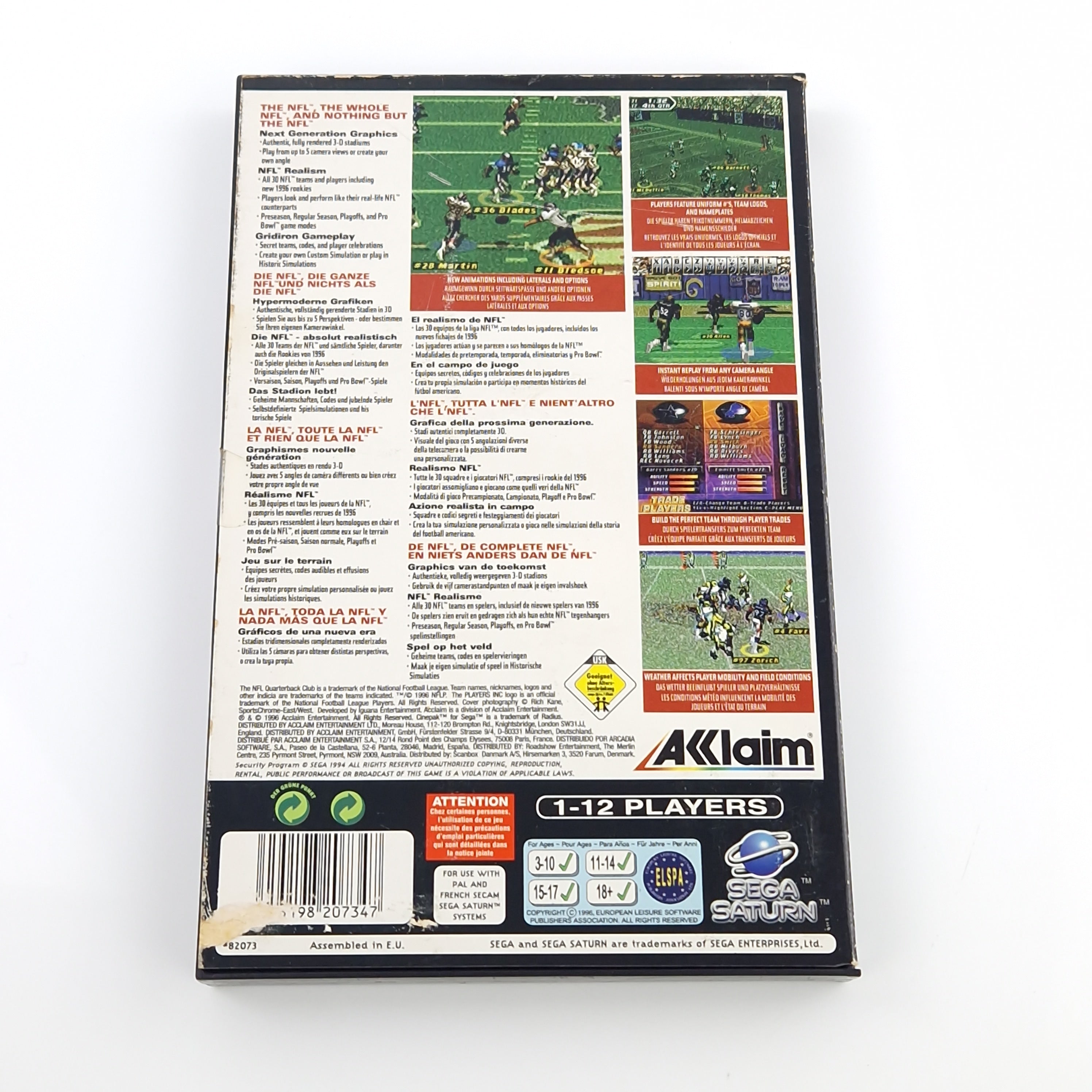 Sega Saturn Spiel – NFL Quarterback Club 97 OVP PAL