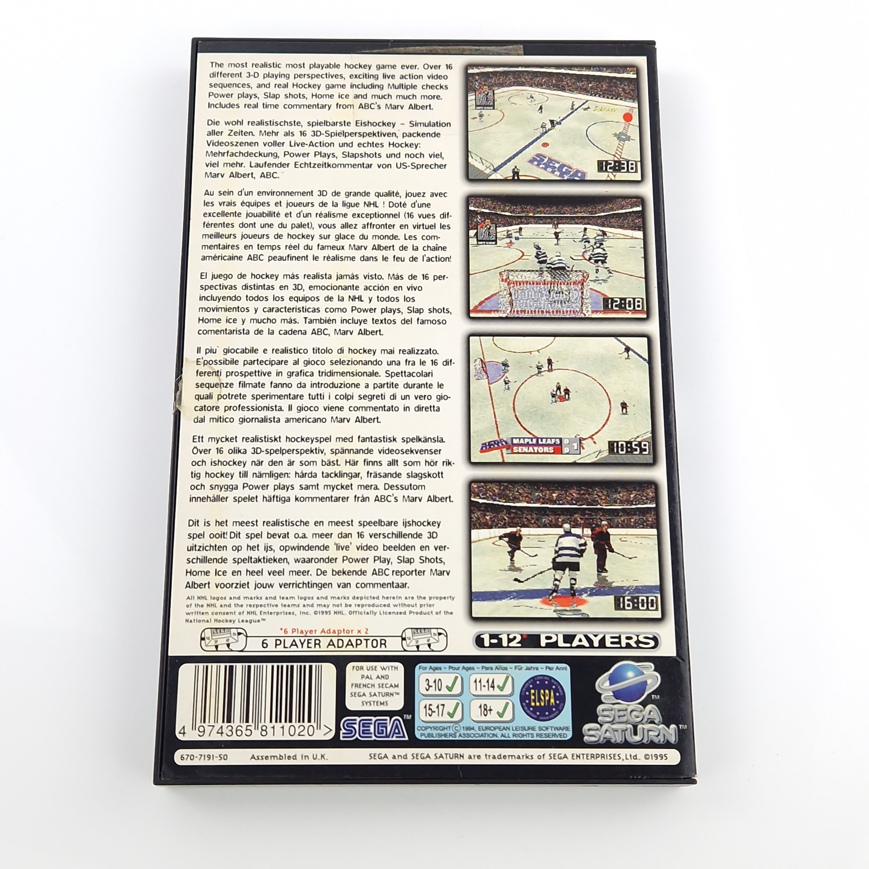 Sega Saturn Spiel – NHL All-Star Hockey CD OVP PAL