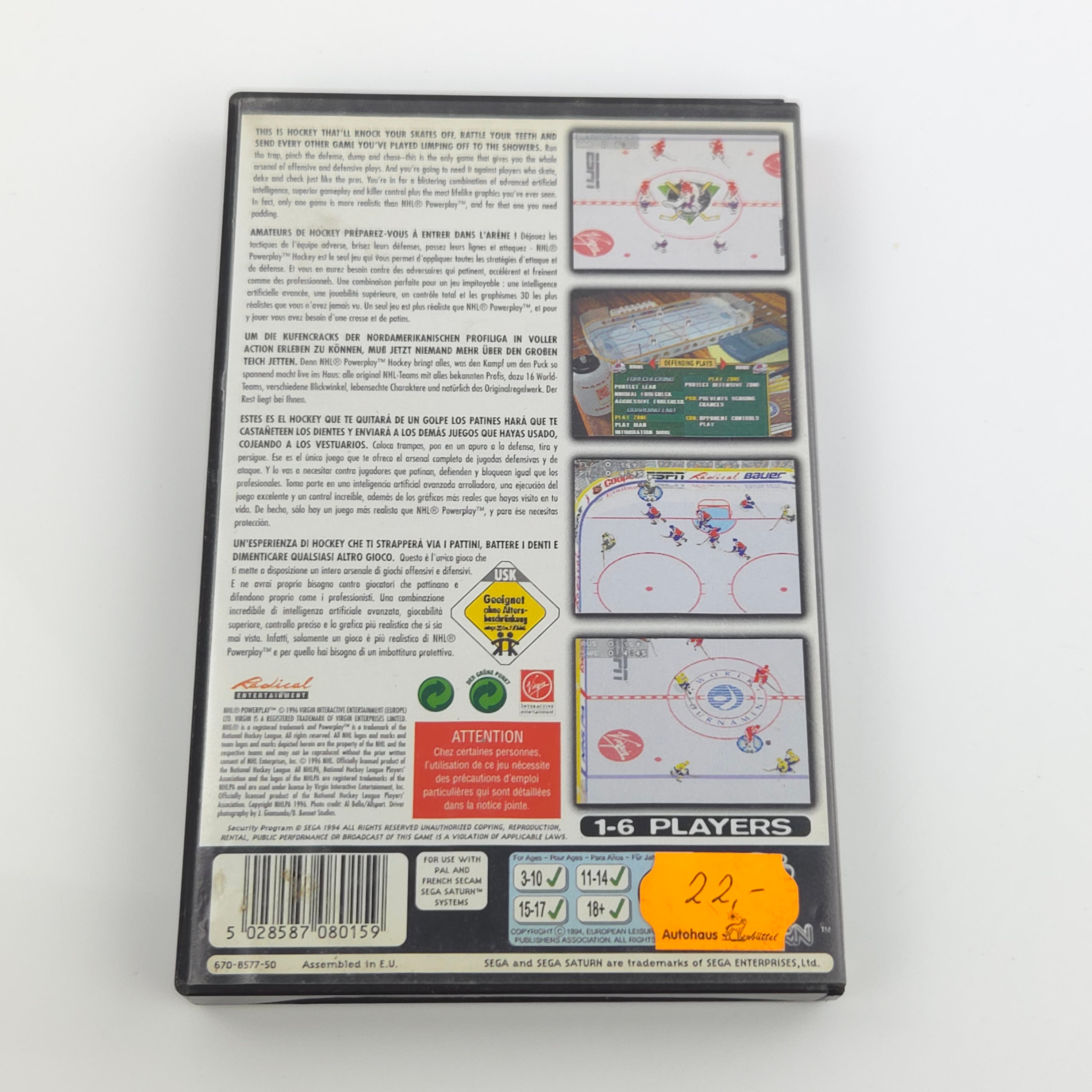 Sega Saturn Spiel – NHL Powerplay OVP PAL CIB