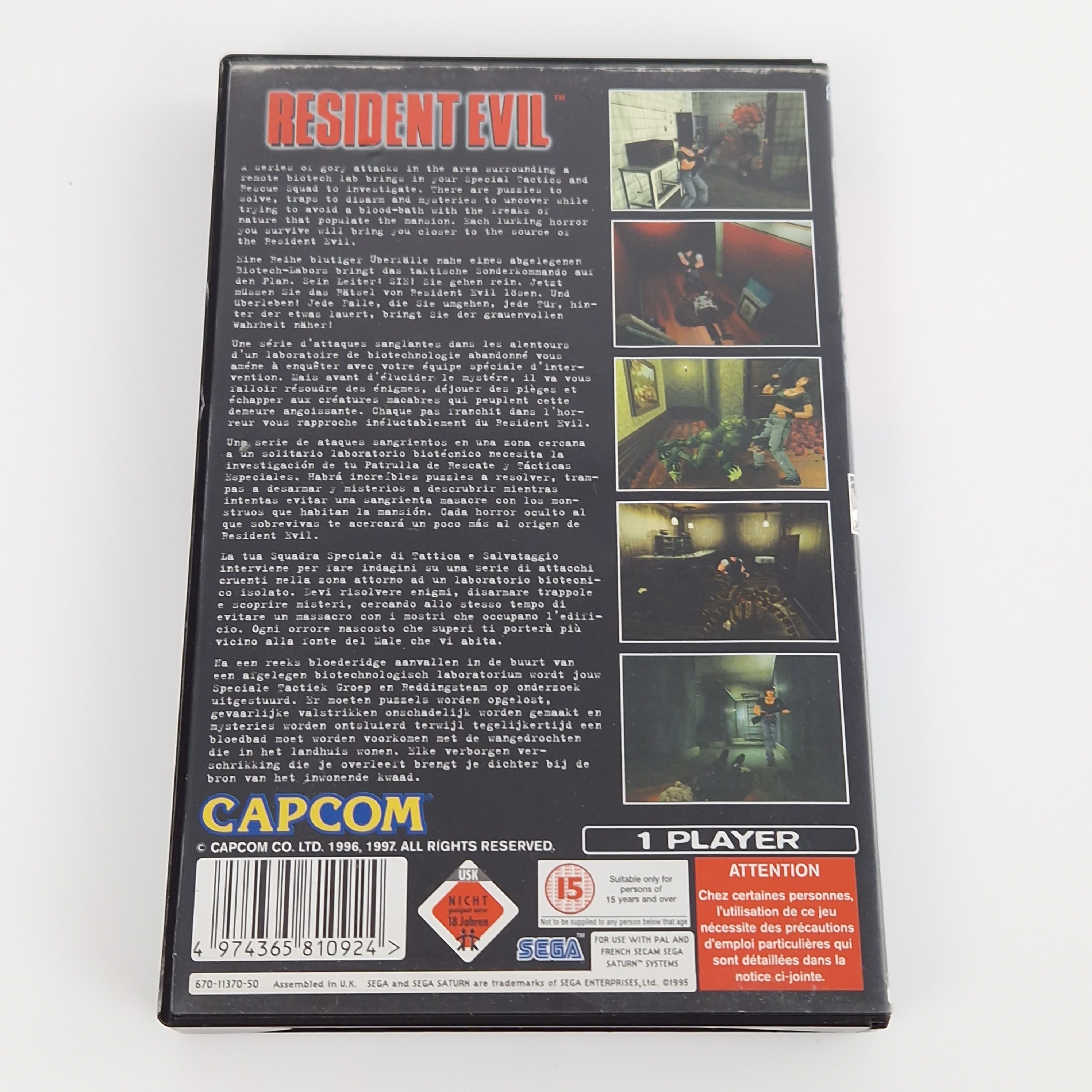 Sega Saturn Spiel – Resident Evil OVP PAL USK18