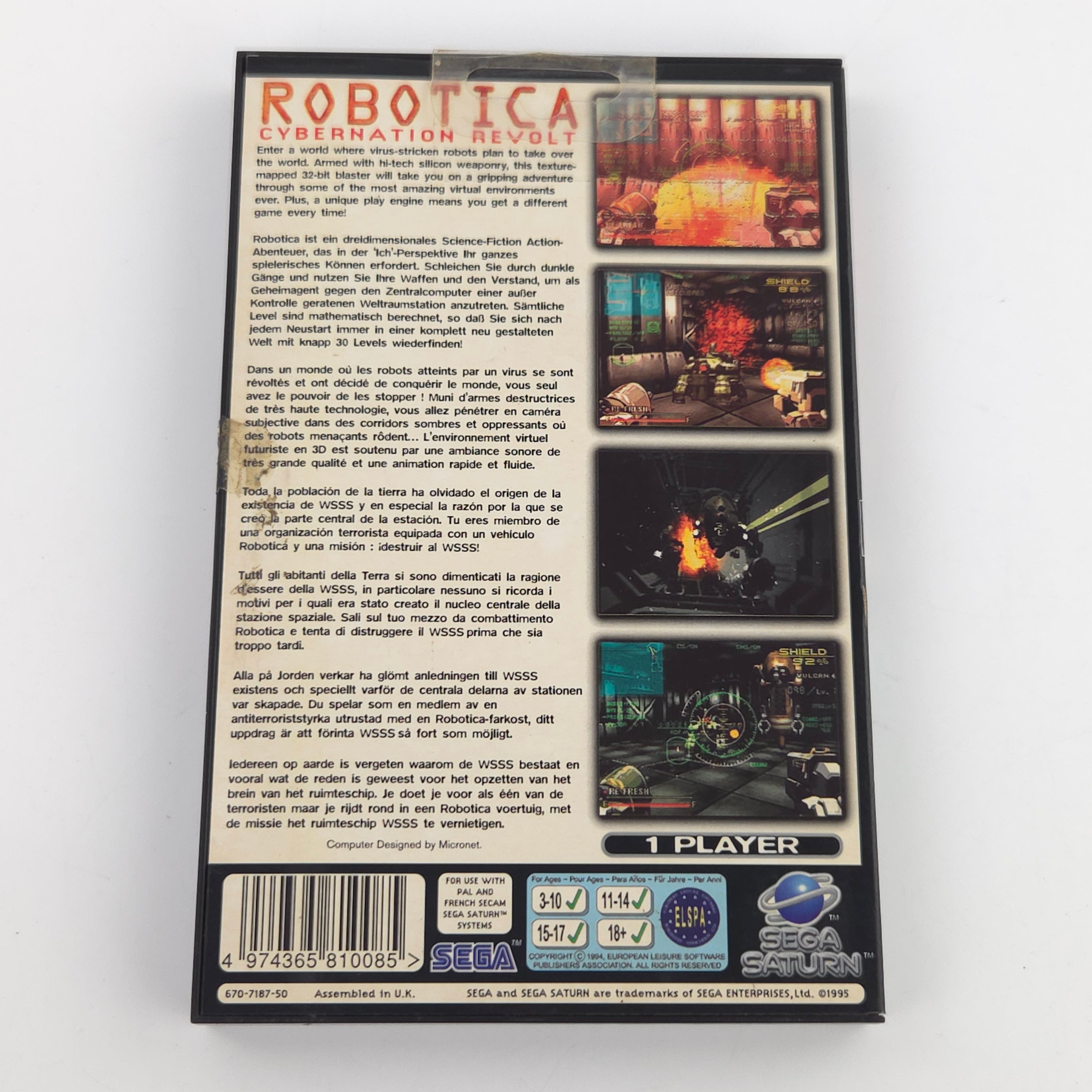 Sega Saturn Spiel Robotica Cybernation Revolt OVP PAL