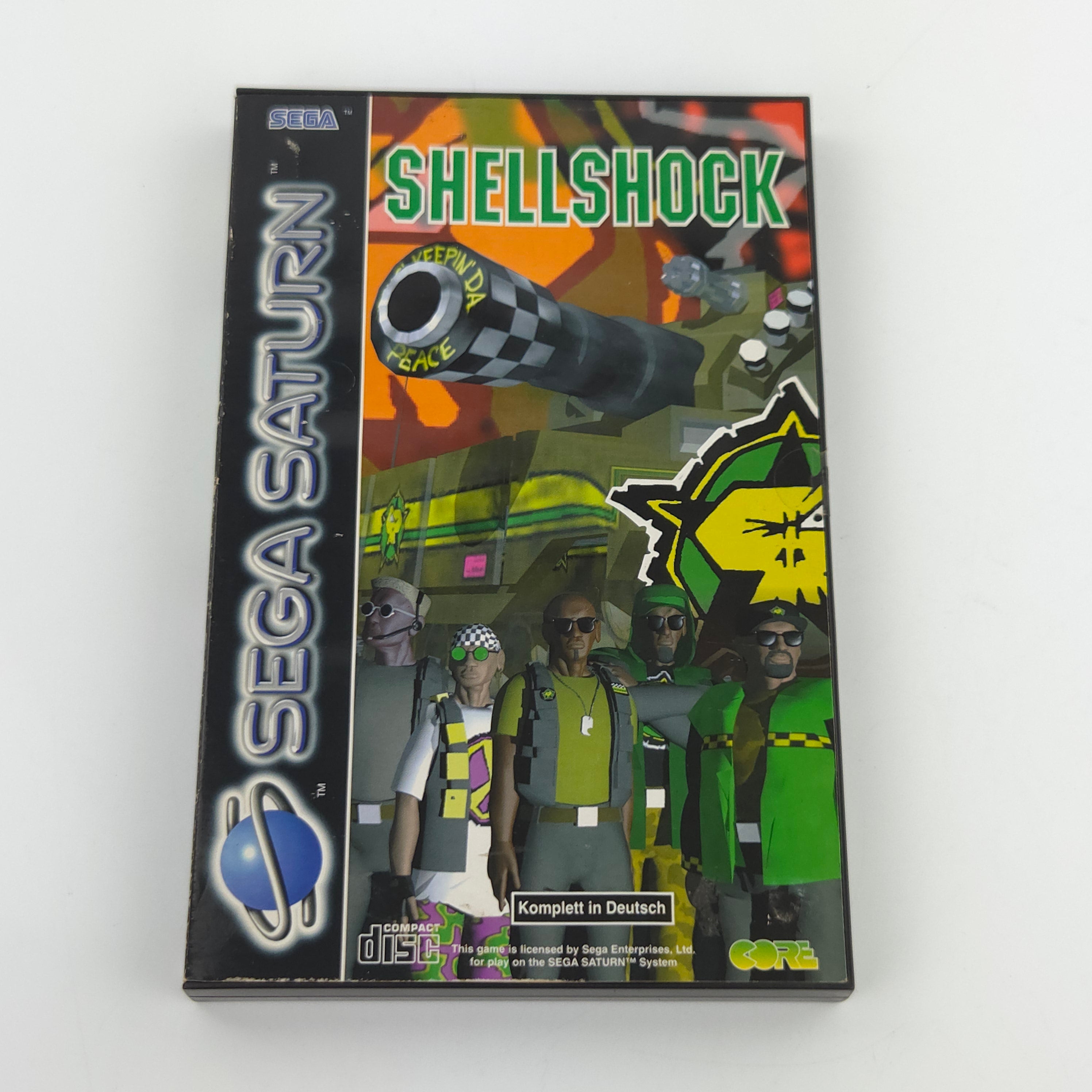 Sega Saturn Spiel Shellshock OVP Anleitung PAL CORE Design