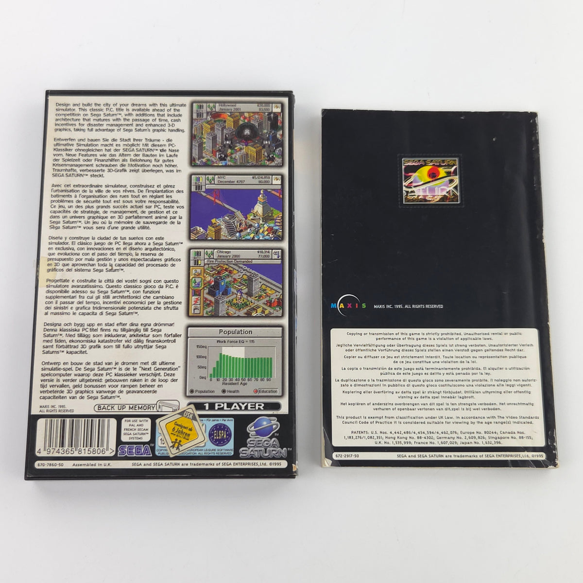 Sega Saturn Spiel Sim City 2000 OVP PAL
