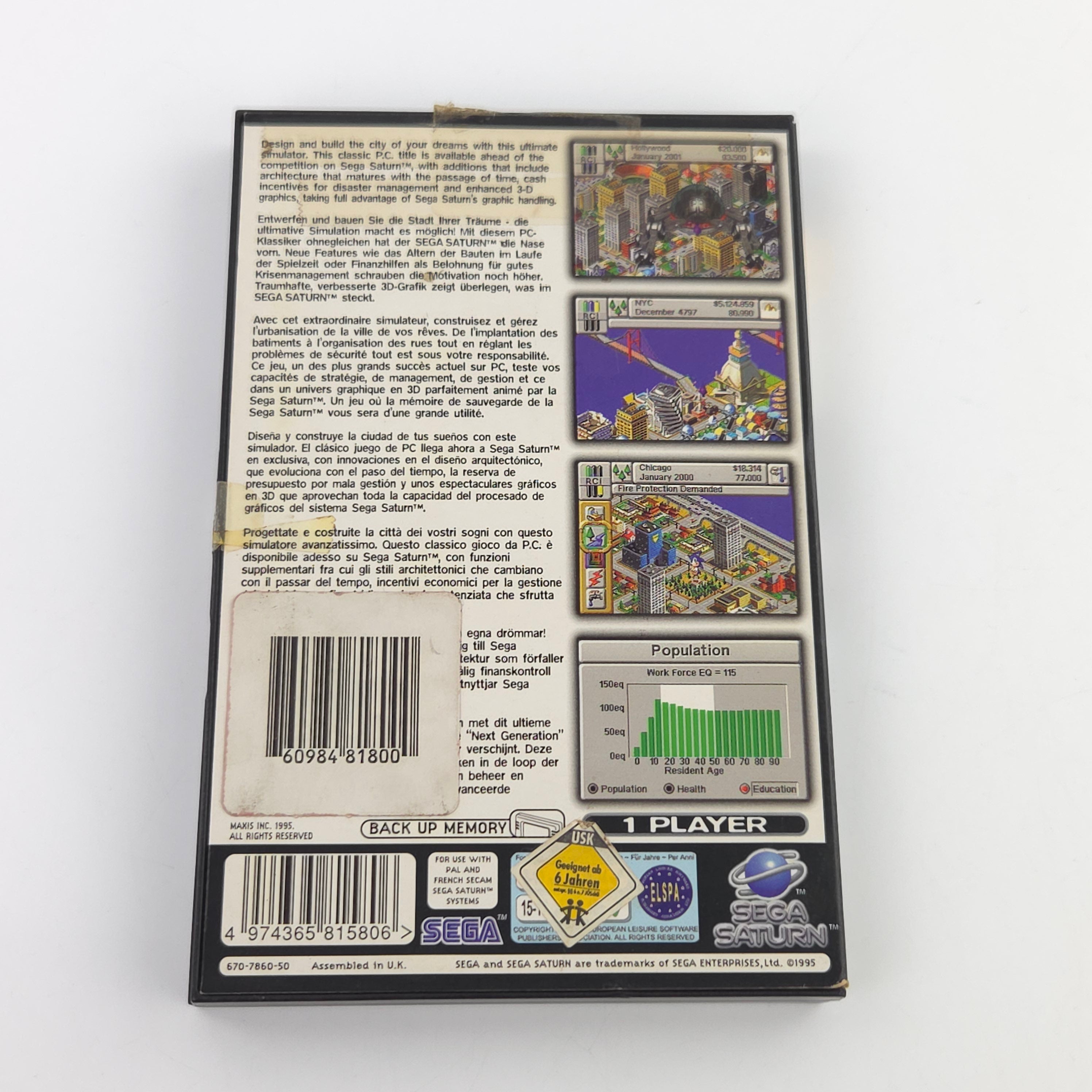 Sega Saturn Spiel Sim City 2000 Ultimate City (OVP) PAL