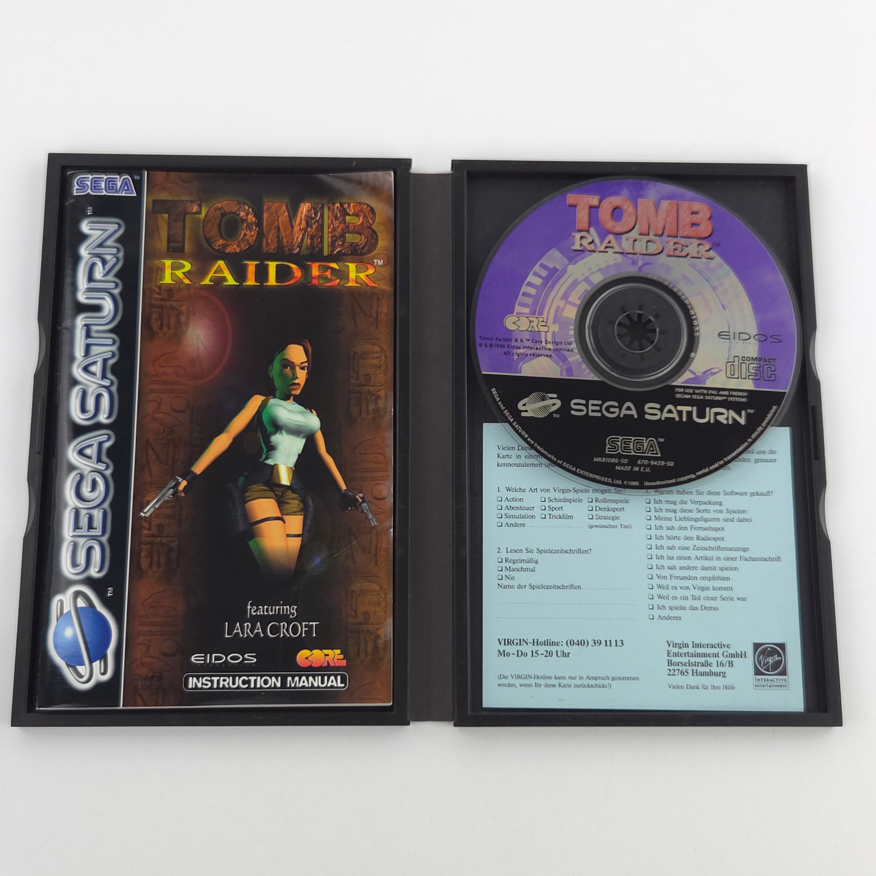 Sega Saturn Spiel Tomb Raider Lara Croft OVP PAL EUR