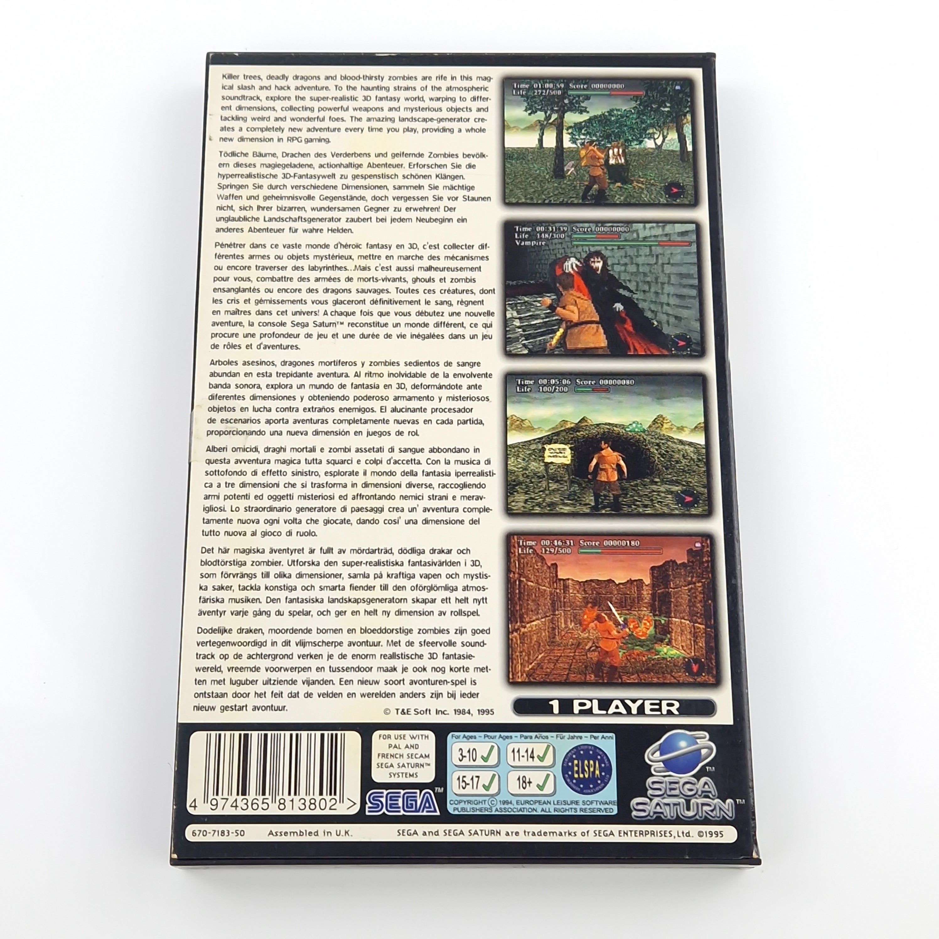 Sega Saturn Spiel – Virtual Hydlide (PAL OVP Anleitung)