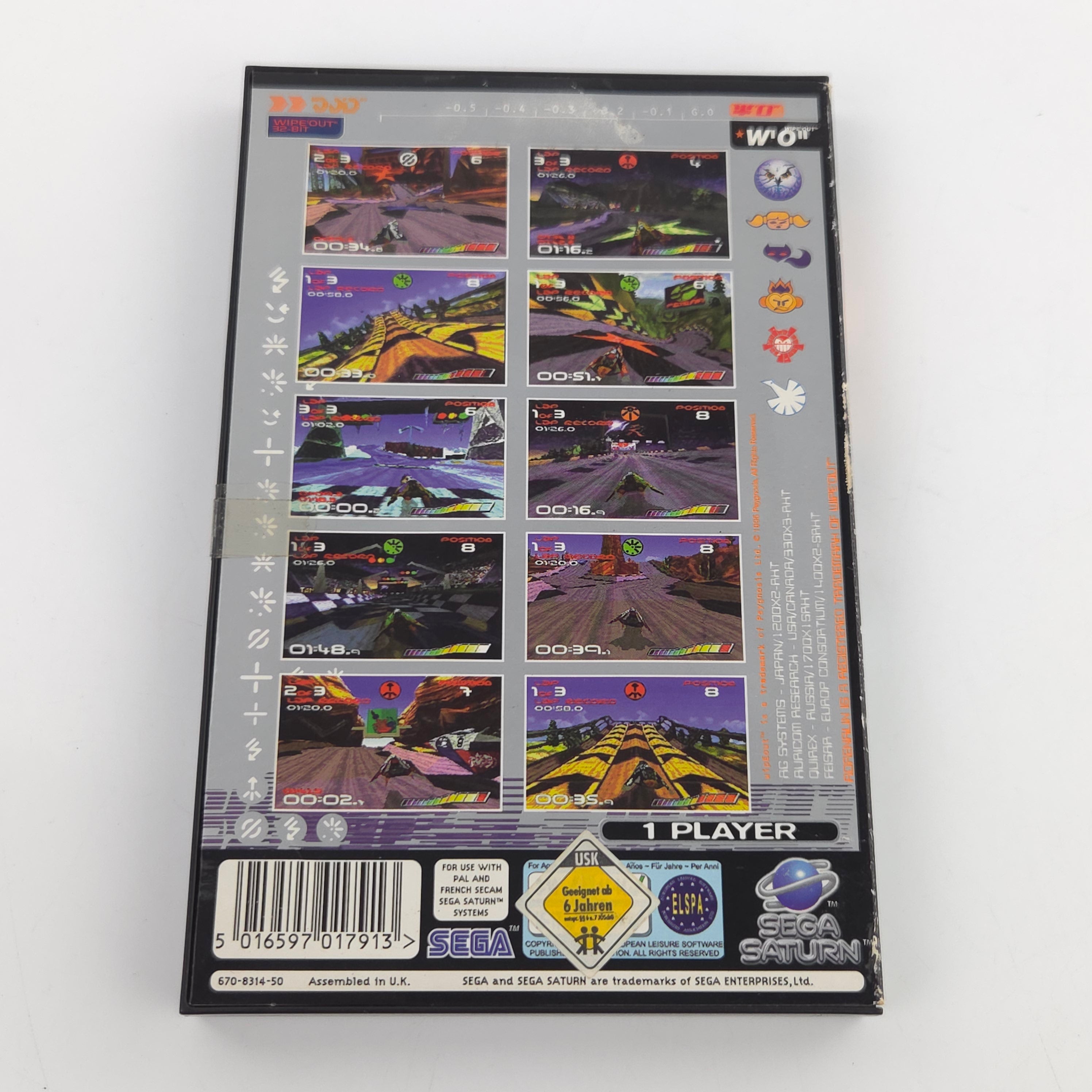 Sega Saturn Spiel Wipeout OVP Anleitung PAL Psygnosis