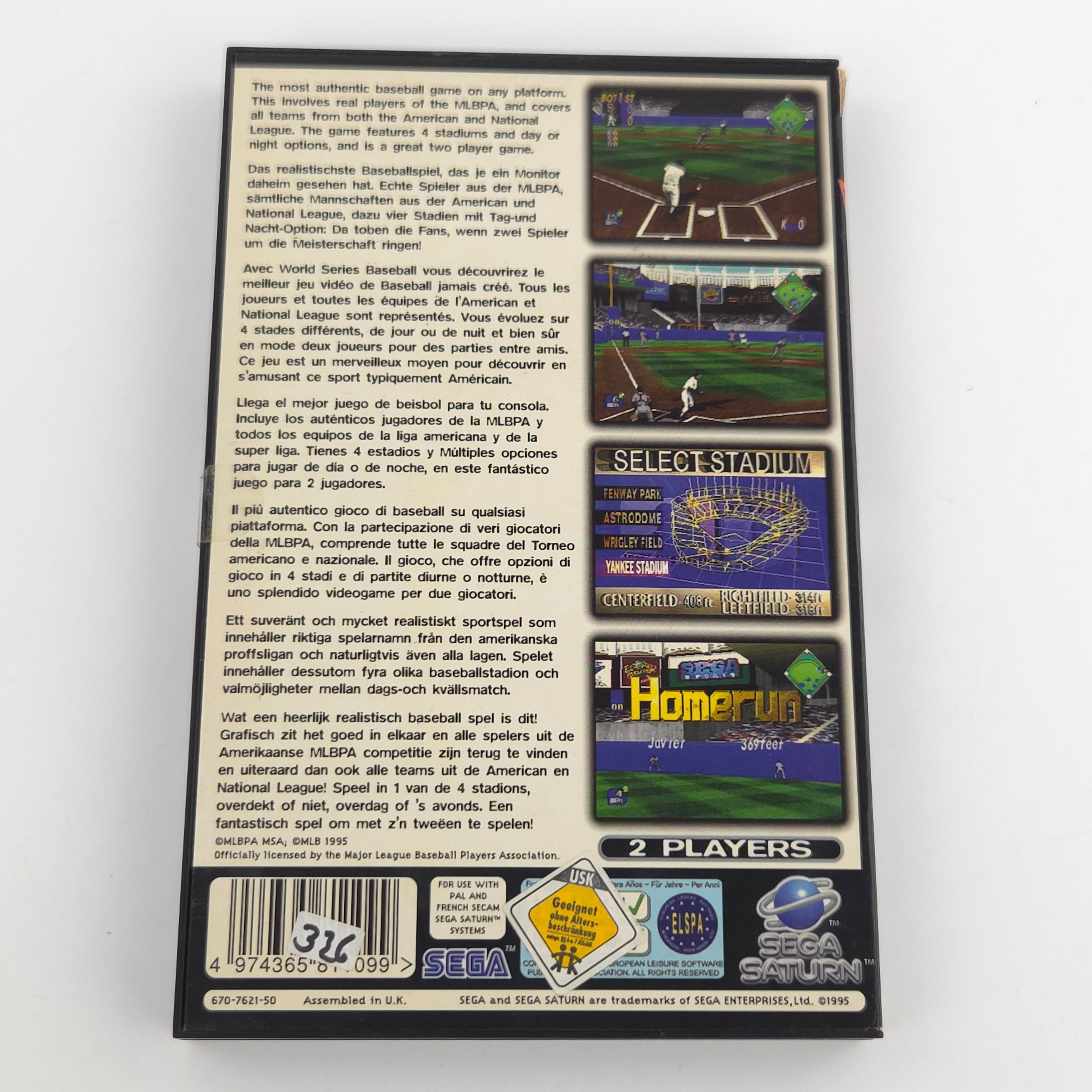Sega Saturn Spiel World Series Baseball OVP PAL EUR