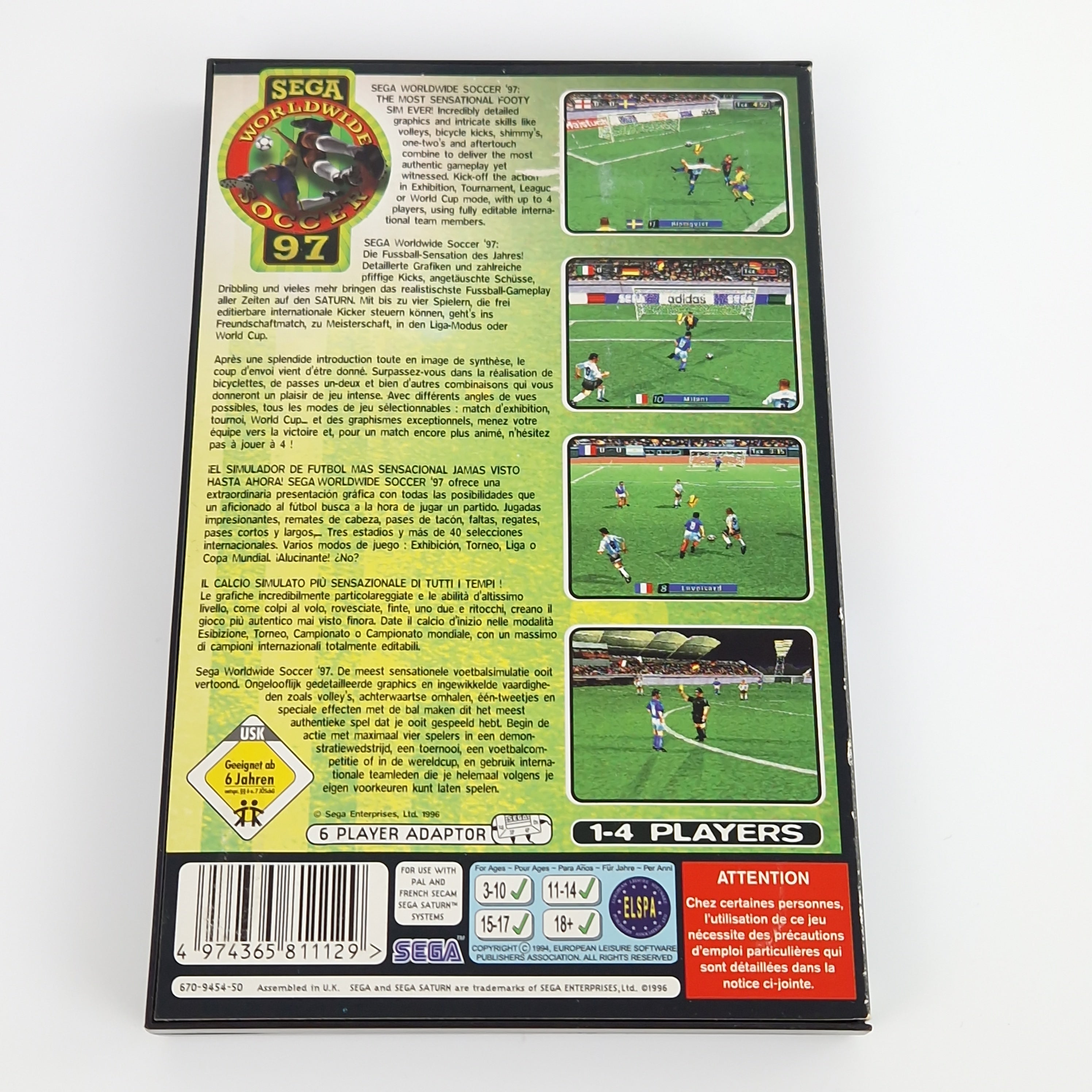 Sega Saturn Spiel – Sega Worldwide Soccer 97 OVP PAL