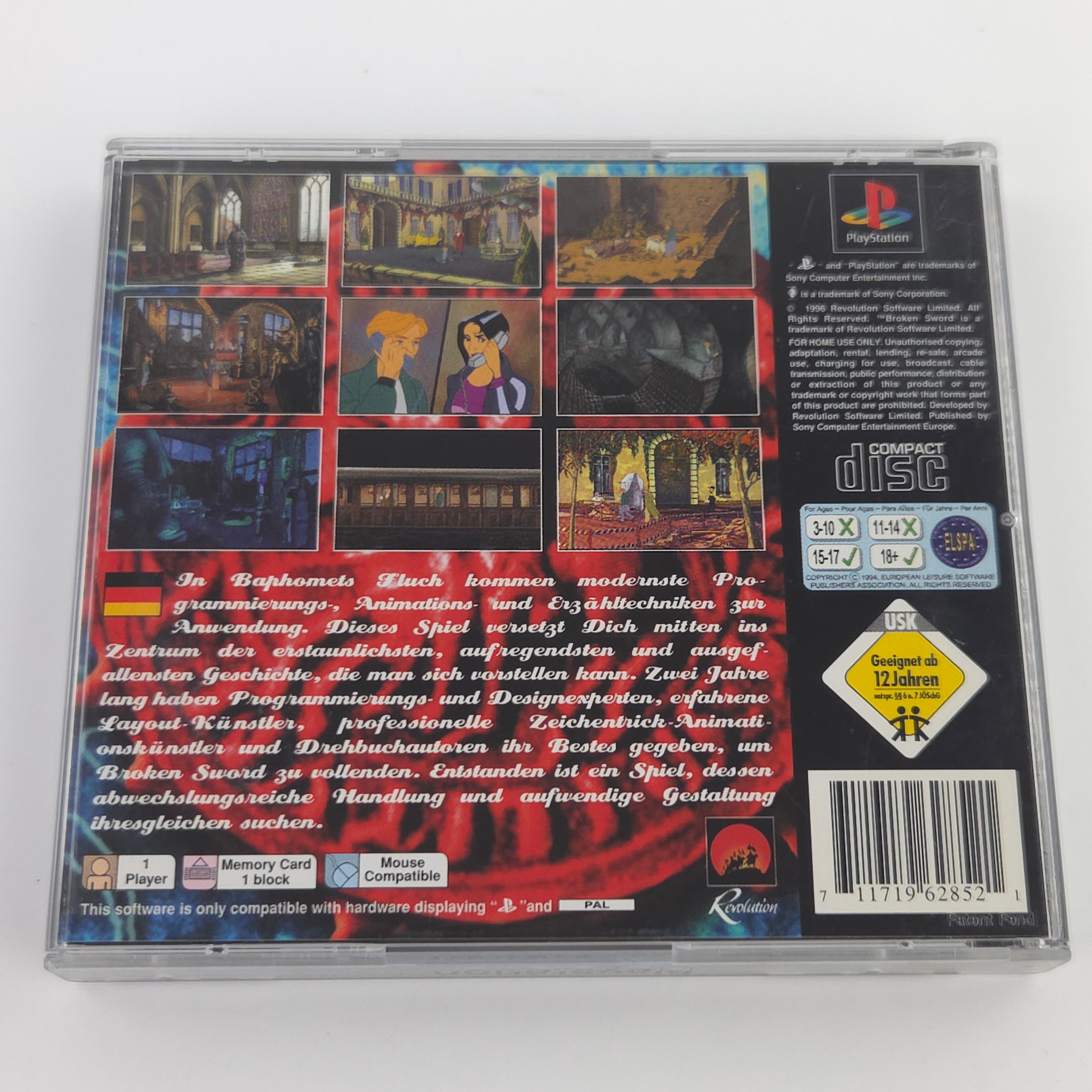 Playstation 1 Spiel Baphomets Fluch PS1 OVP PAL DE