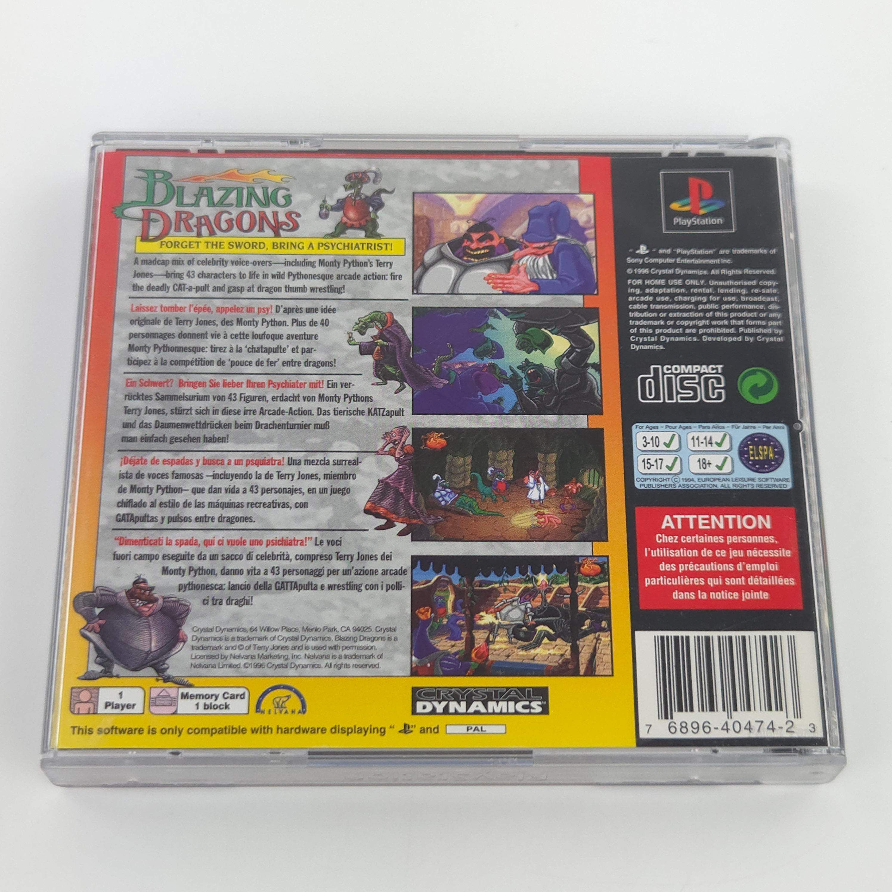 Playstation 1 Spiel Blazing Dragons PS1 OVP PAL EUR