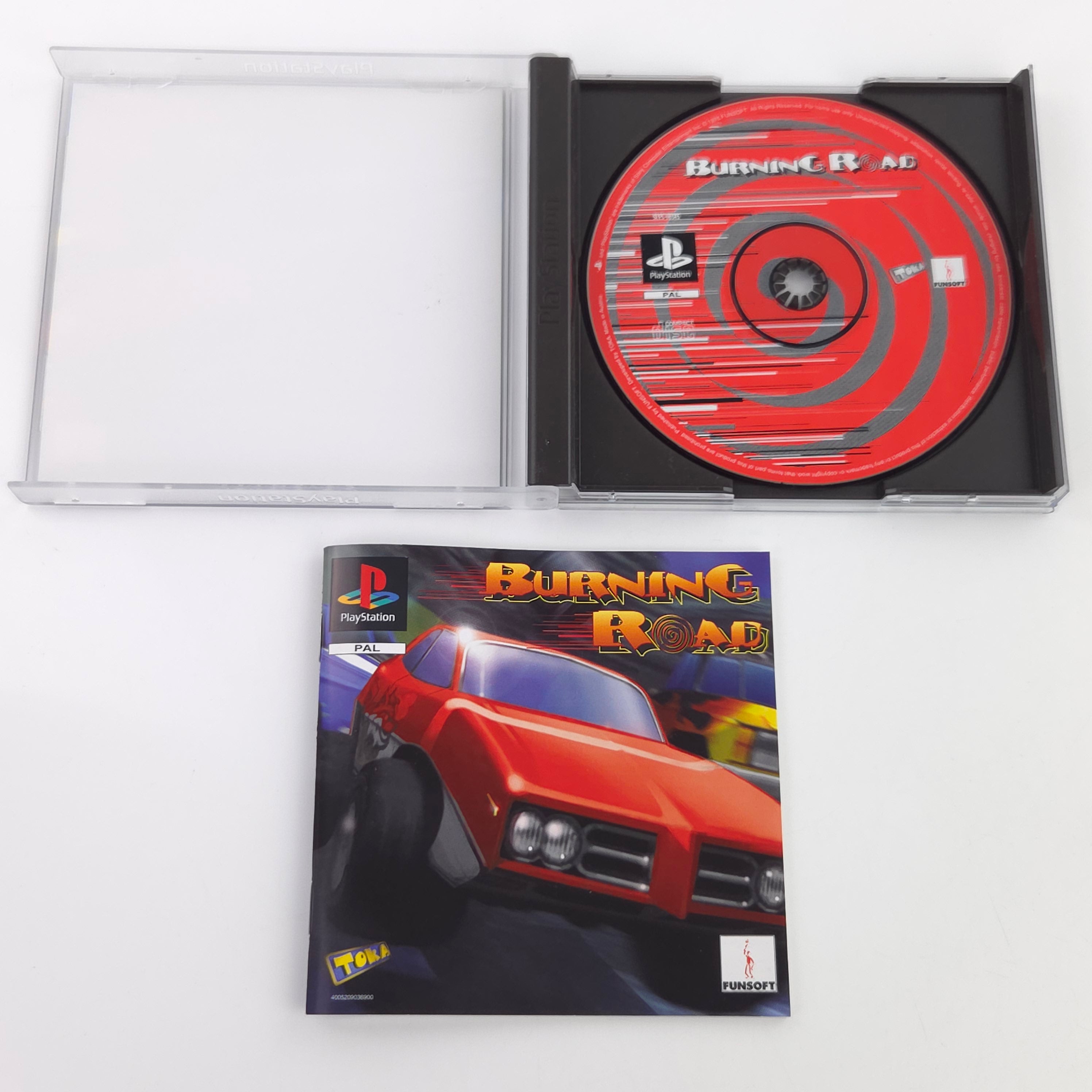 Sony Playstation Spiel Burning Road PS1 OVP PAL EUR