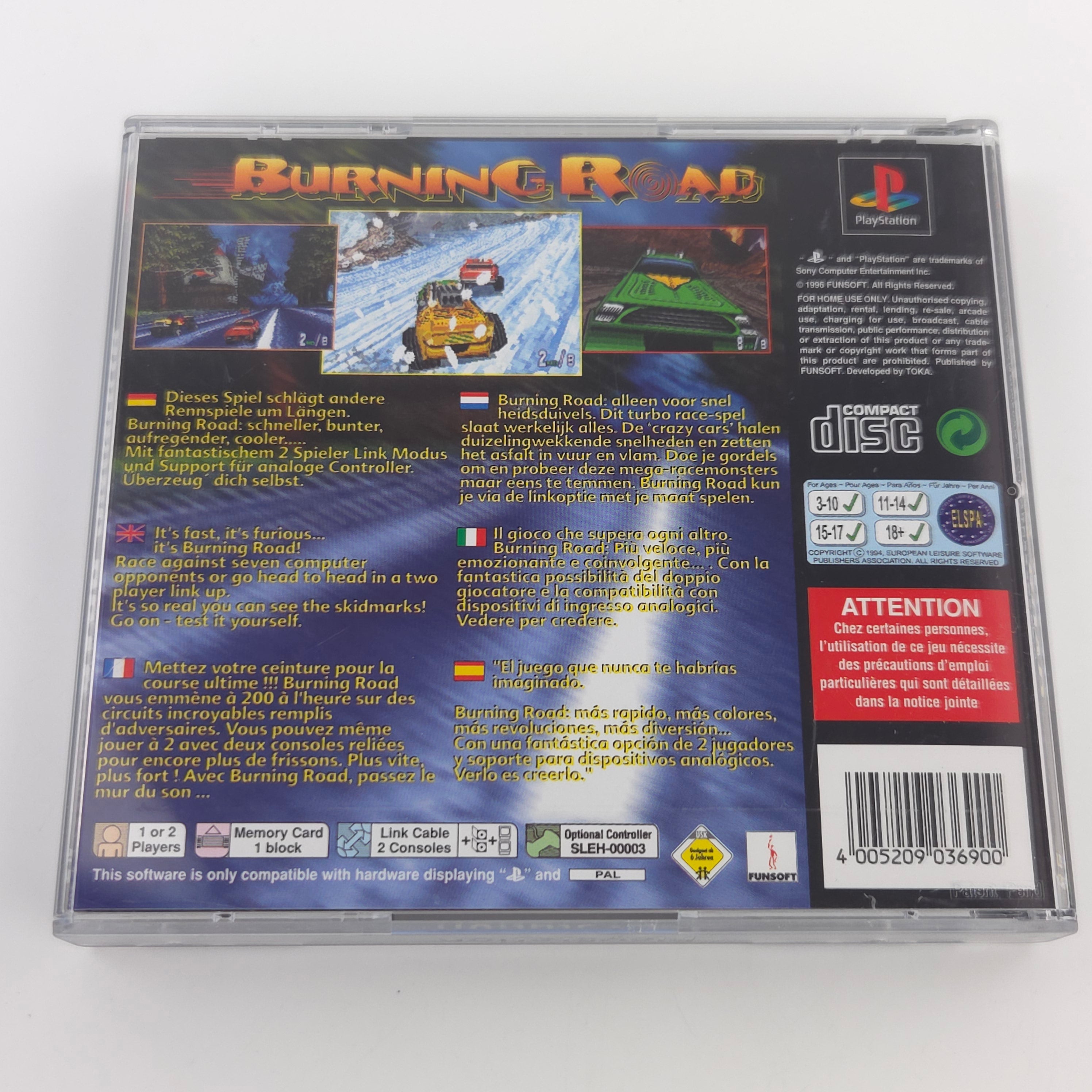 Sony Playstation Spiel Burning Road PS1 OVP PAL EUR