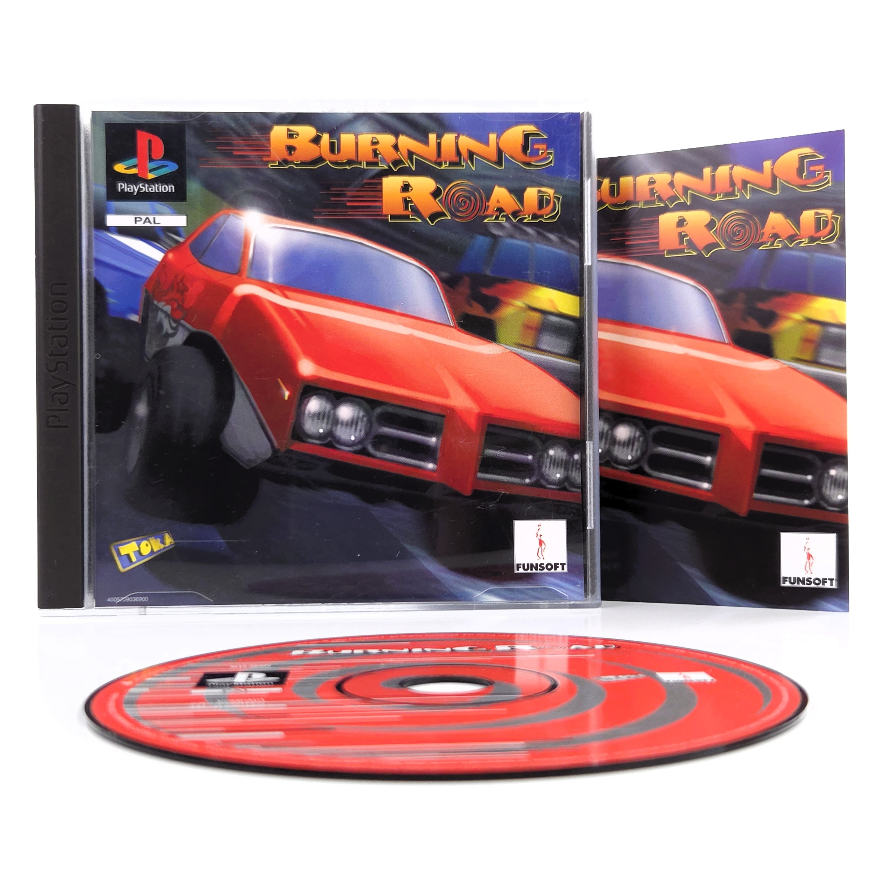 Sony Playstation Spiel Burning Road PS1 OVP PAL EUR