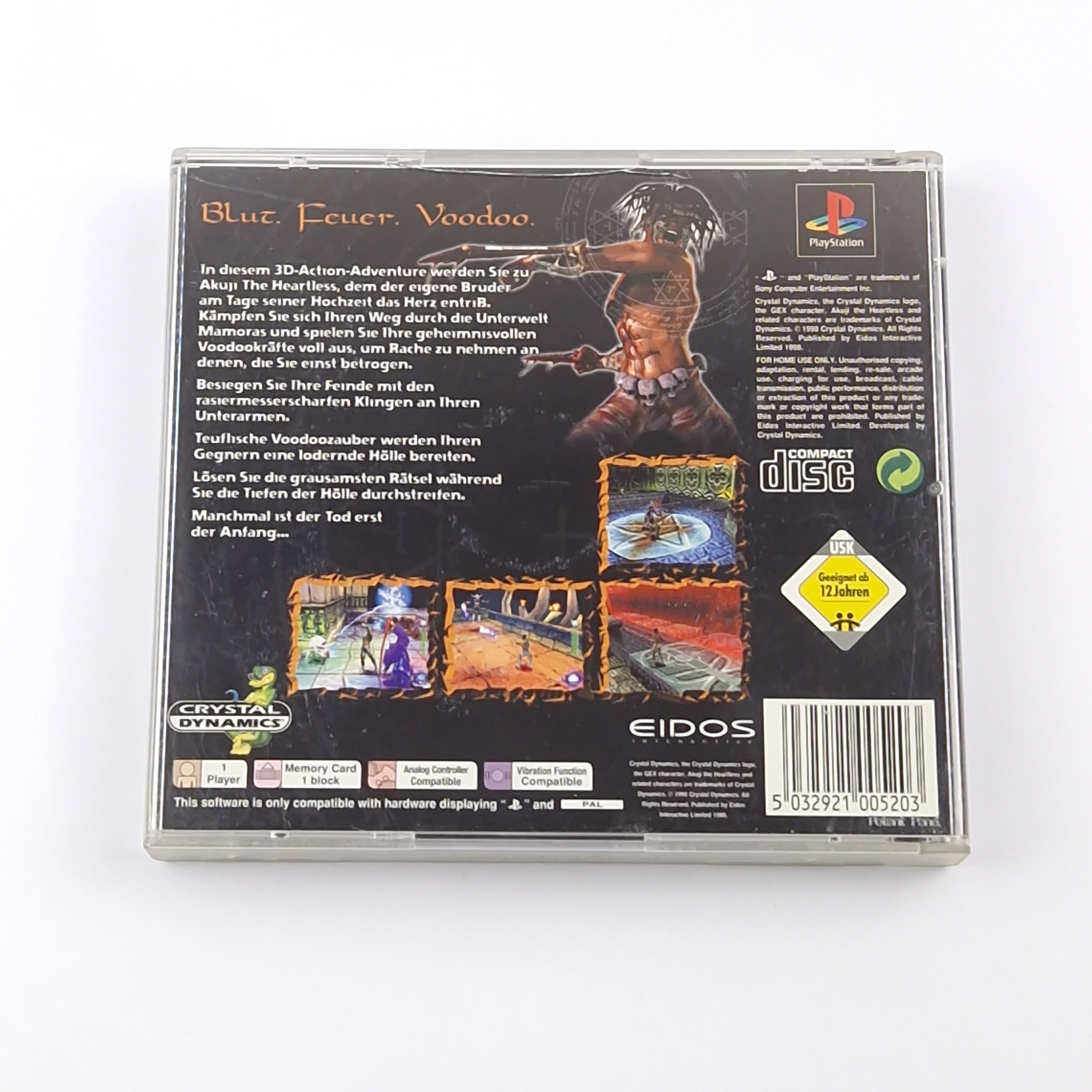 Playstation 1 Spiel – Akuji the Heartless OVP PS1 PAL