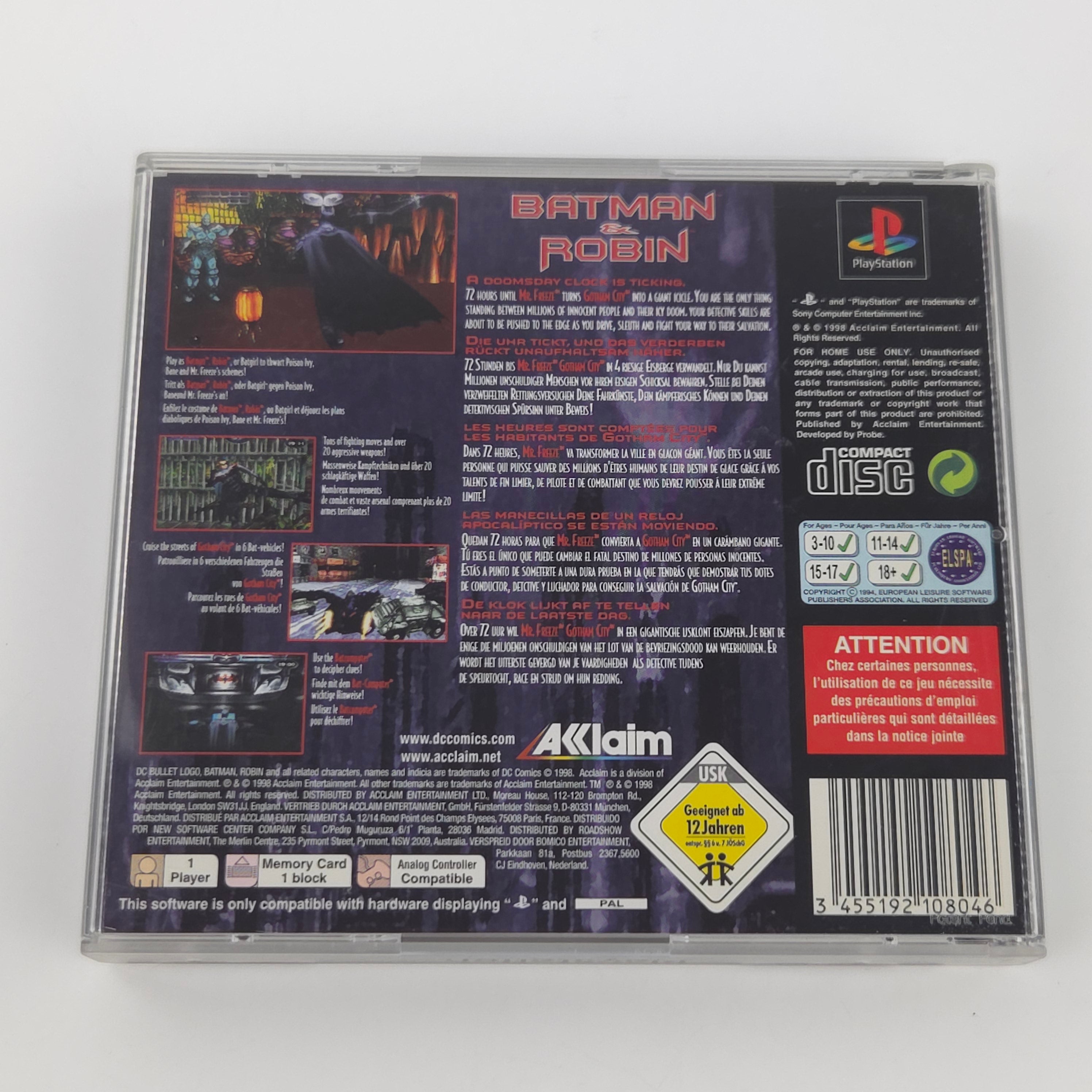 PlayStation 1 Spiel Batman und Robin OVP PAL