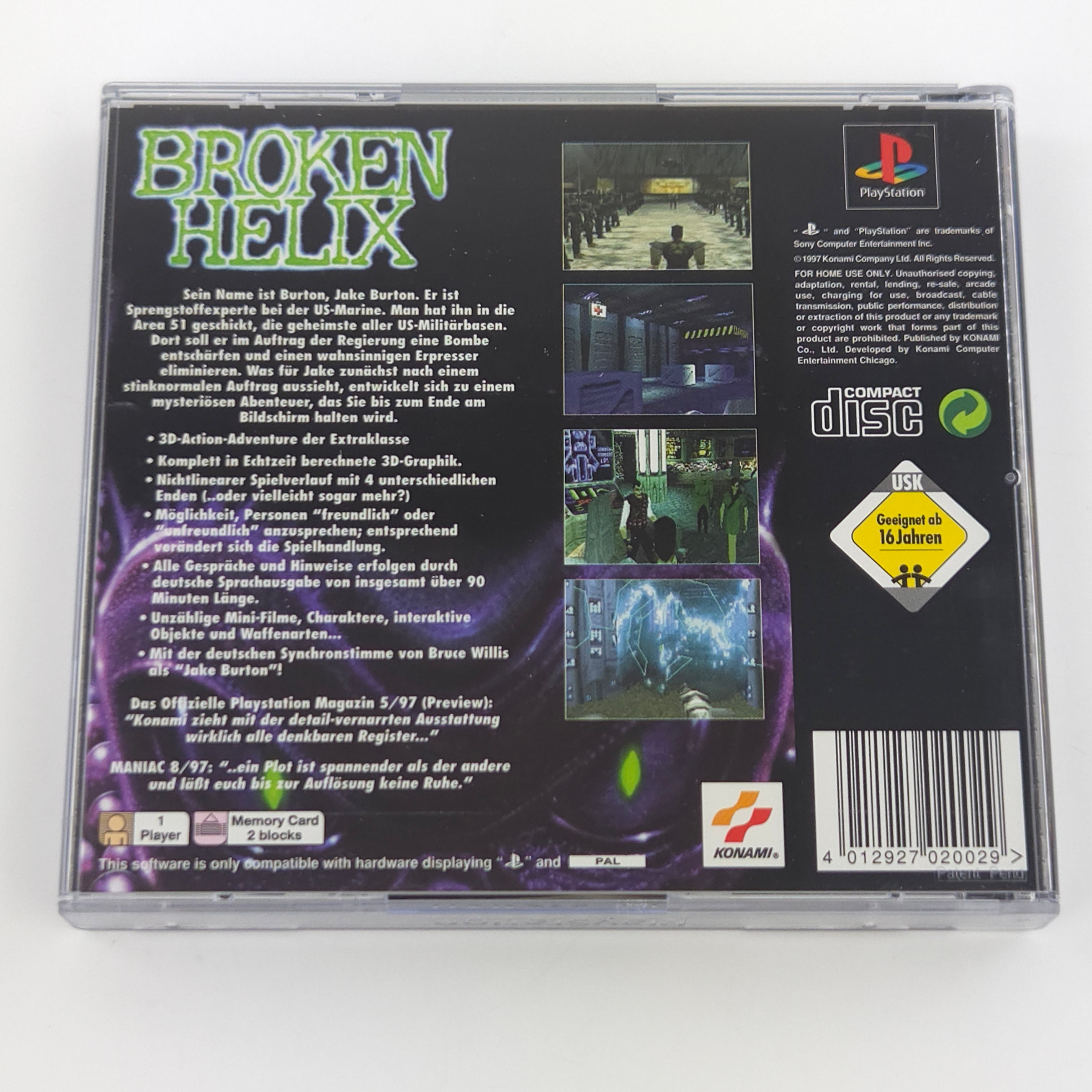 PlayStation 1 Spiel – Broken Helix (OVP PAL PS1)