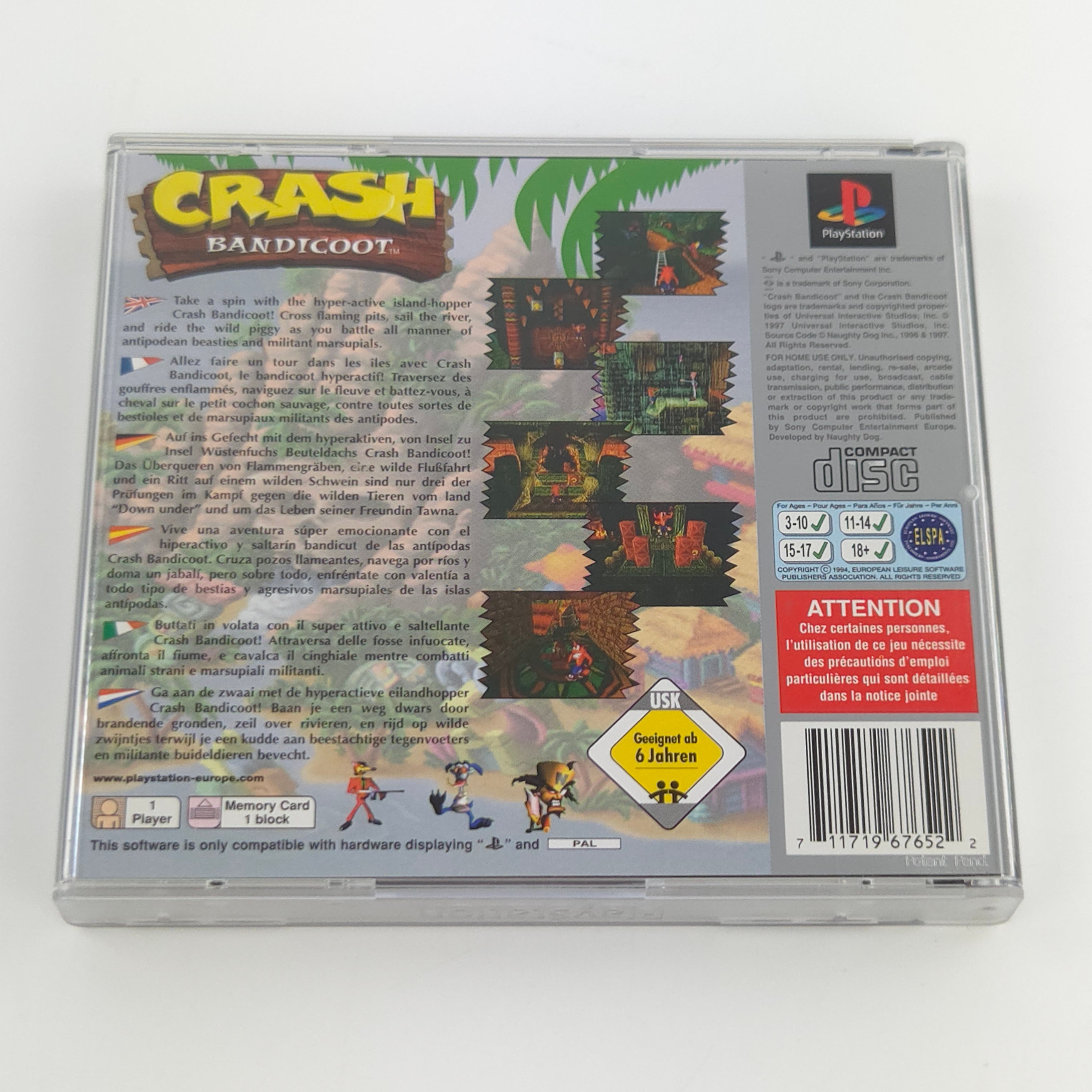 PlayStation 1 Spiel – Crash Bandicoot 1 Platinum OVP PAL