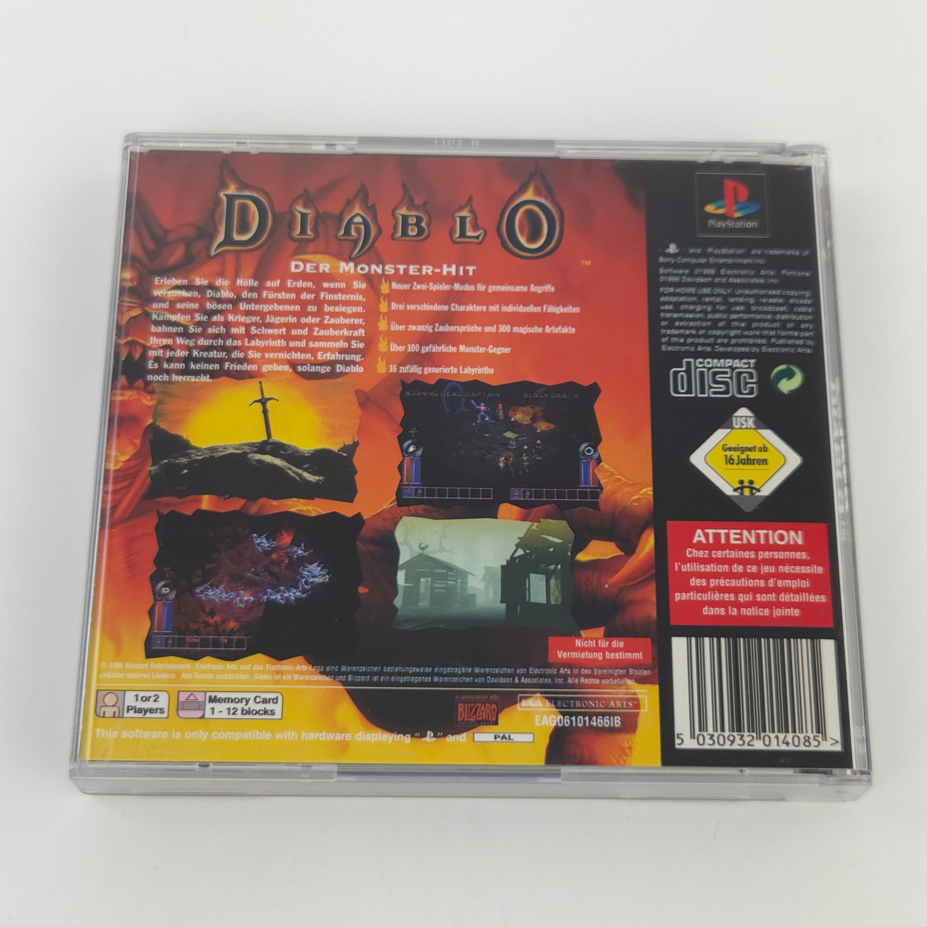 Playstation 1 Spiel Diablo PS1 OVP PAL DE Electronic Arts