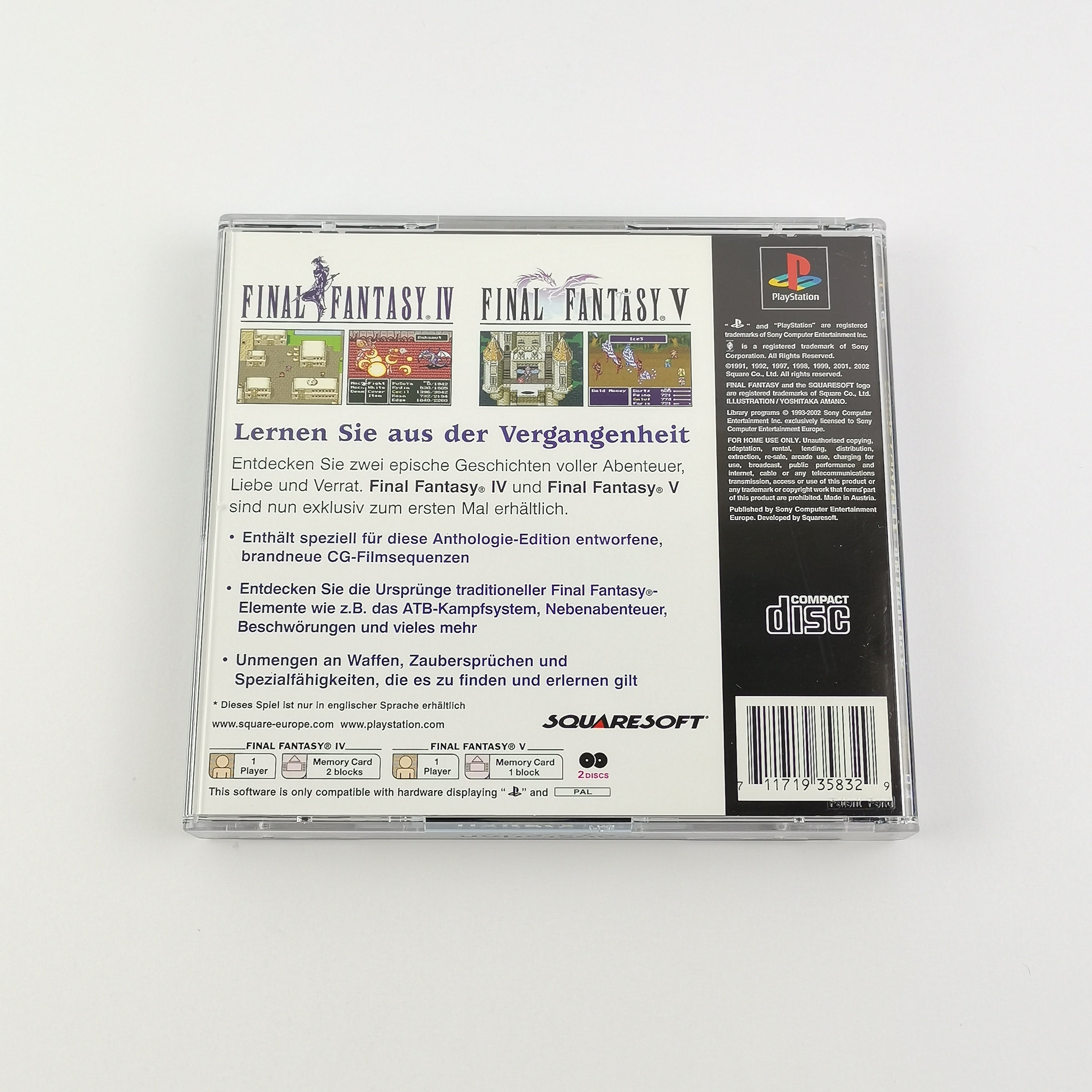 Playstation 1 Spiel – Final Fantasy Anthology OVP PAL
