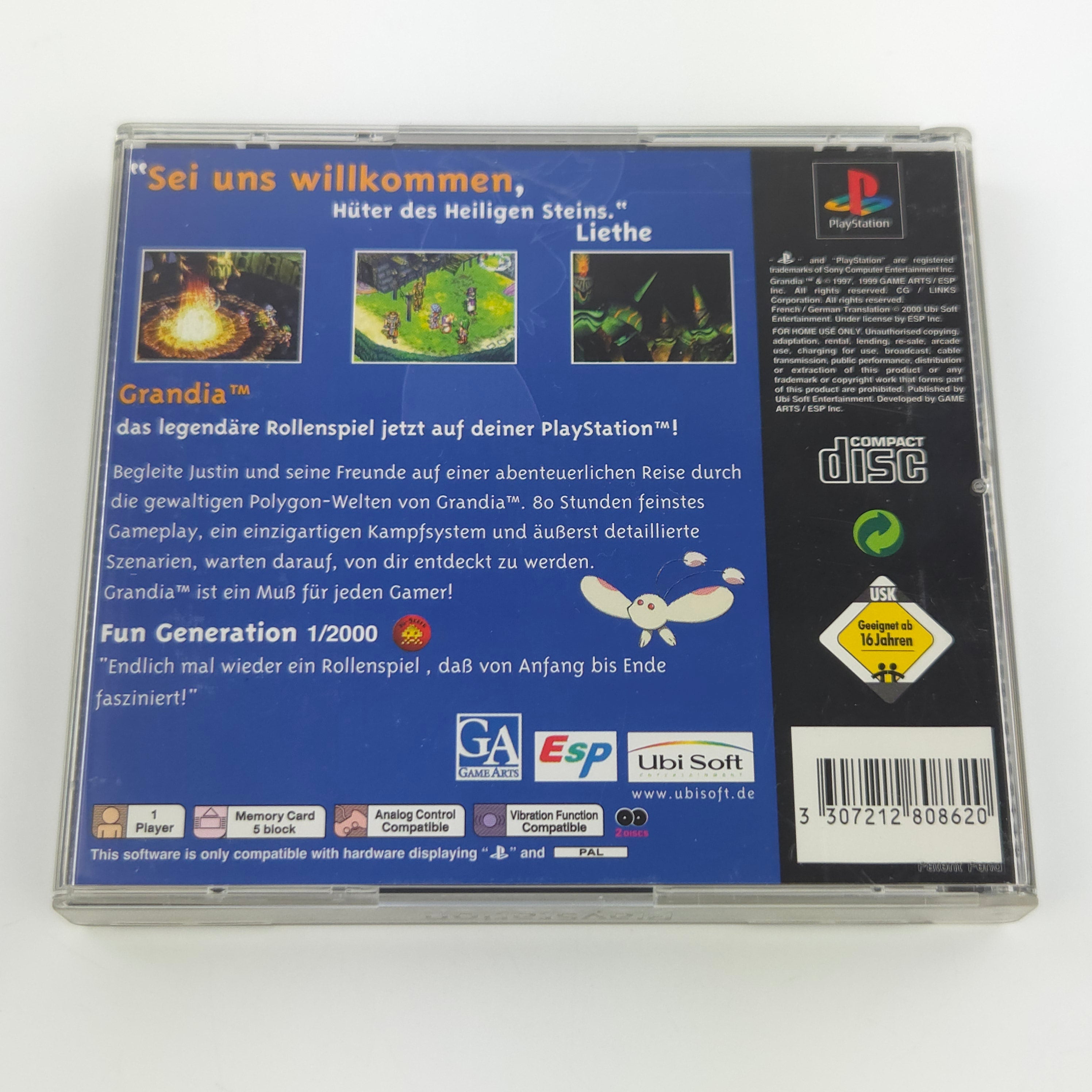 Playstation 1 Spiel – Grandia PS1 PAL minimalen Gebrauchsspuren