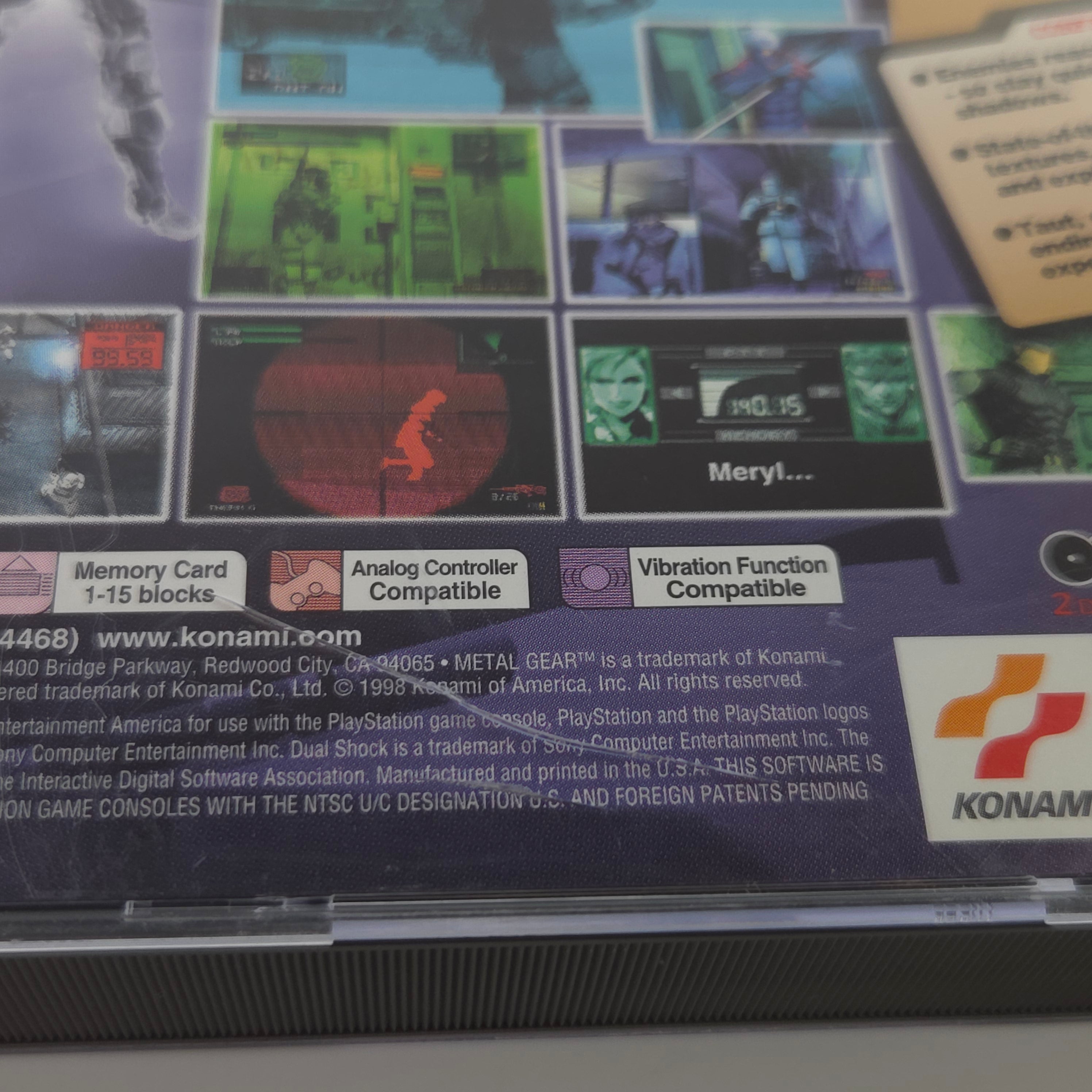 Playstation 1 Spiel – Metal Gear Solid (NTSC-USA OVP)