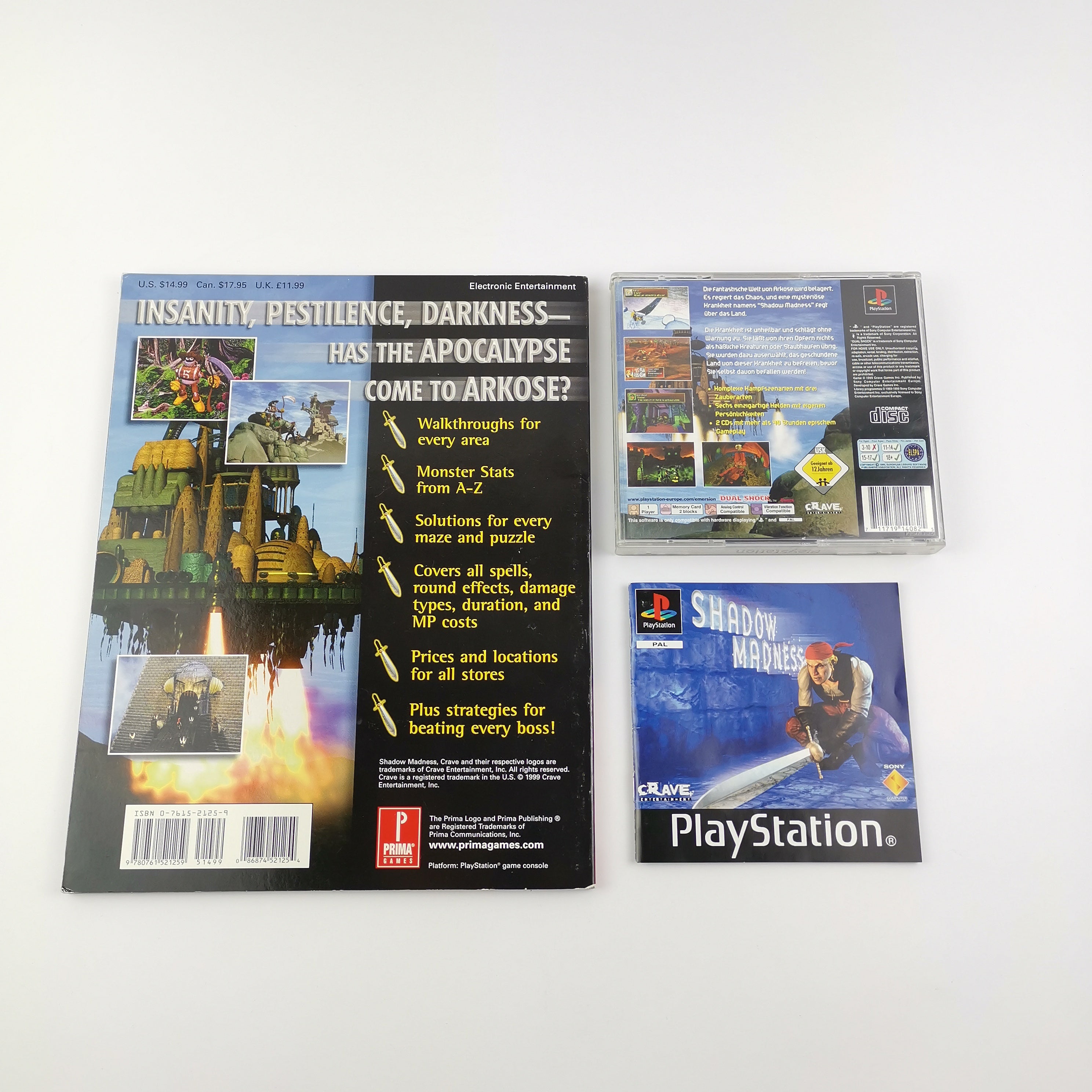 Playstation 1 Spiel – Shadow Madness mit Strategy Guide OVP