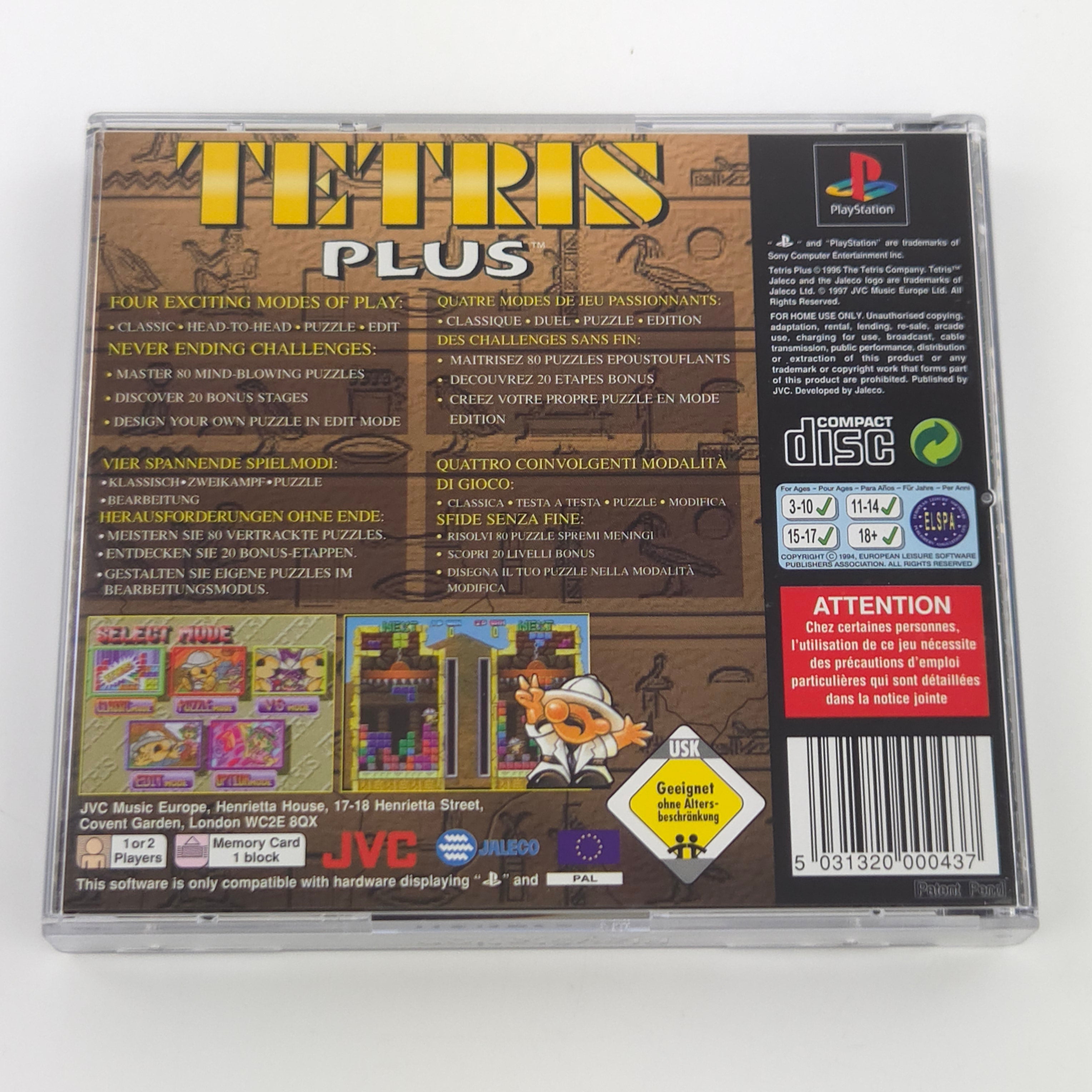 PlayStation 1 Spiel – Tetris Plus (PS1 OVP PAL)