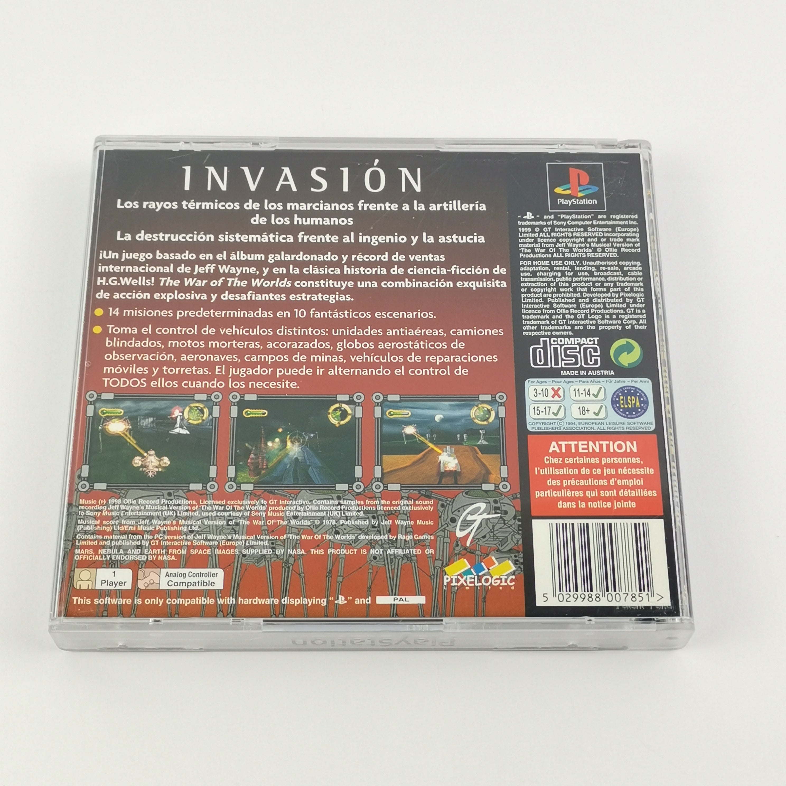 Playstation 1 Spiel – The War of the Worlds OVP PAL