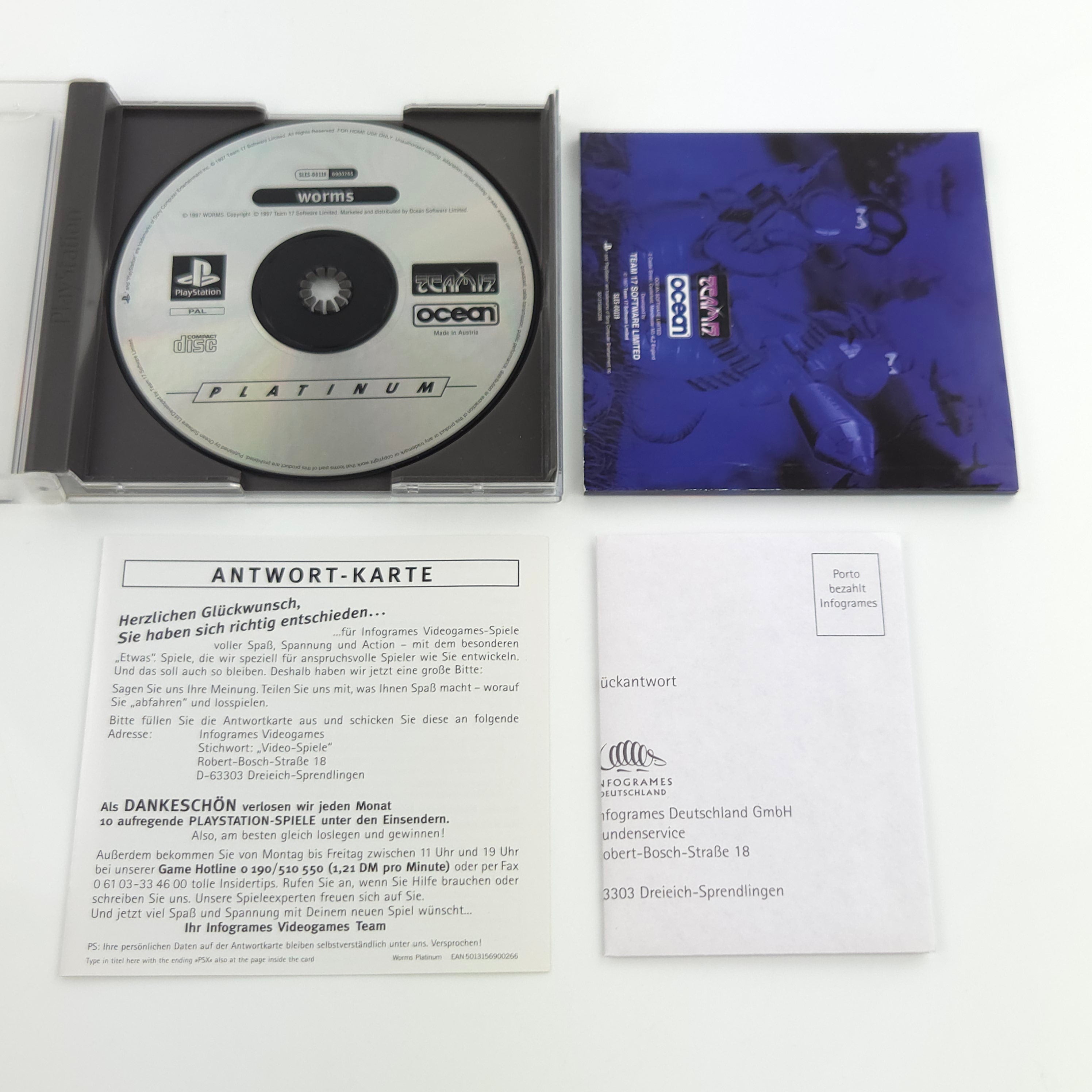 Playstation 1 Spiel – Worms Platinum OVP (PS1 PAL)