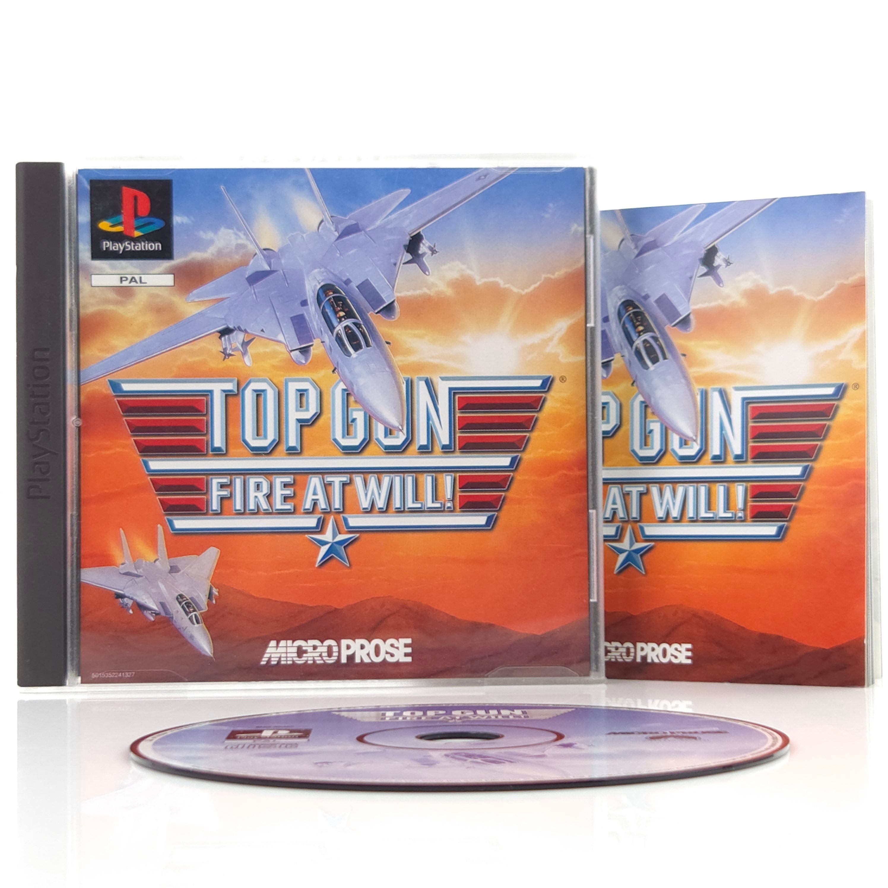 Sony Playstation Spiel Top Gun Fire at Will PS1 OVP PAL