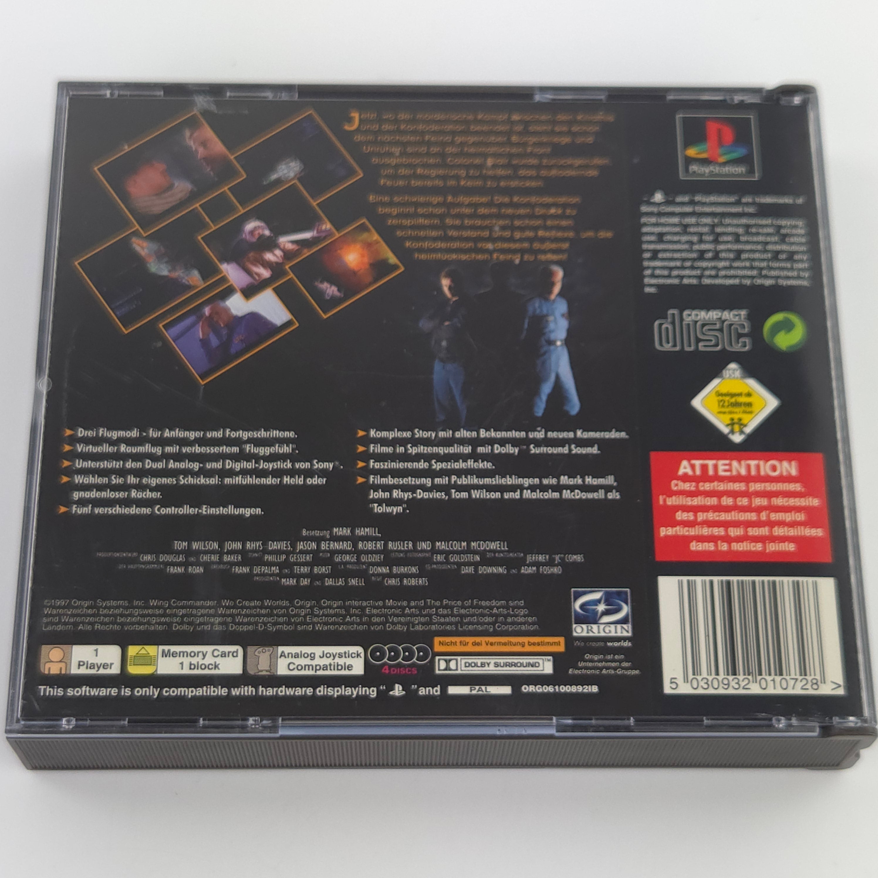 Playstation 1 Spiel Wing Commander IV PS1 OVP PAL DE