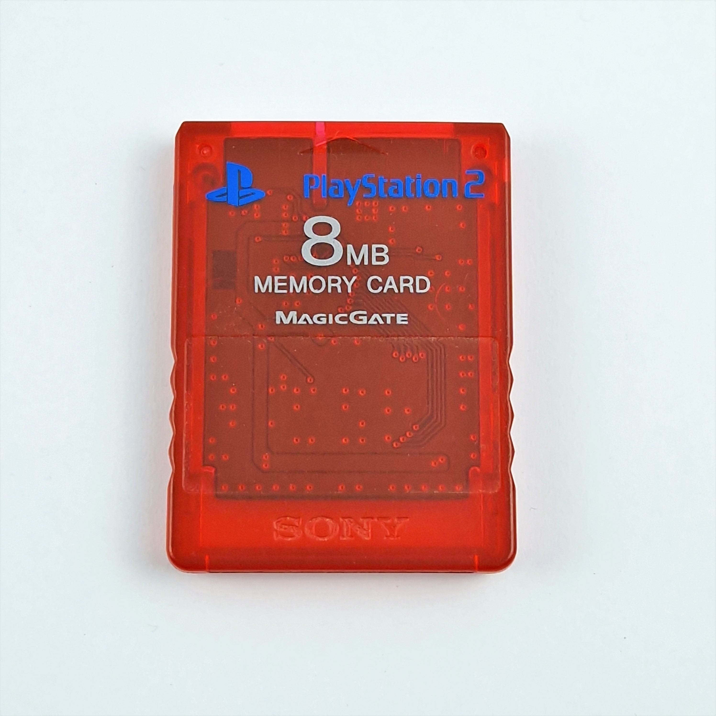 Sony Playstation 2 Memory Card: Original Speicherkarte Transparent Rot 8mb