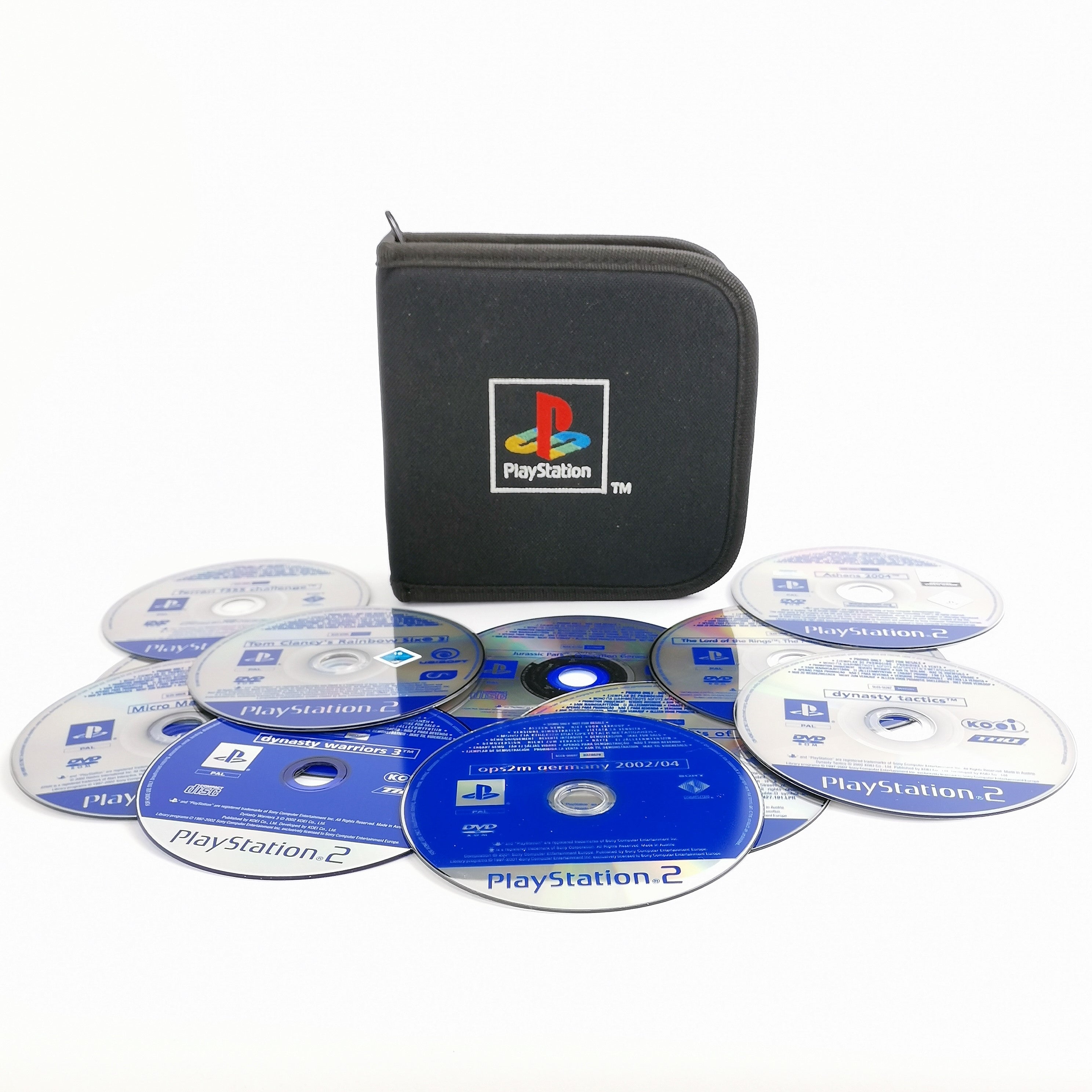 Sony Playstation 2 Promo CDs Konvolut + Original PS1 Tasche