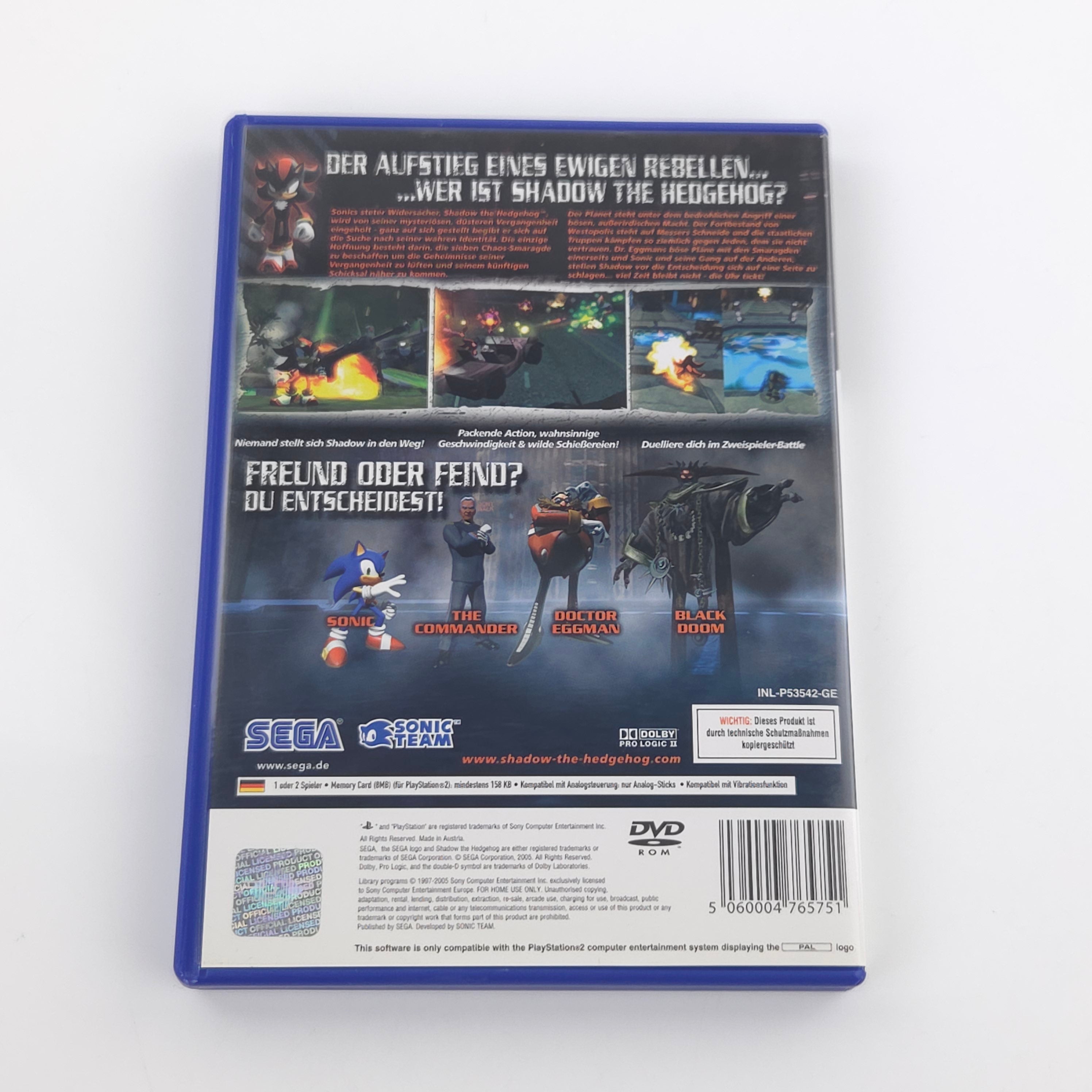 Playstation 2 Spiel – Shadow The Hedgehog (PS2 PAL OVP)