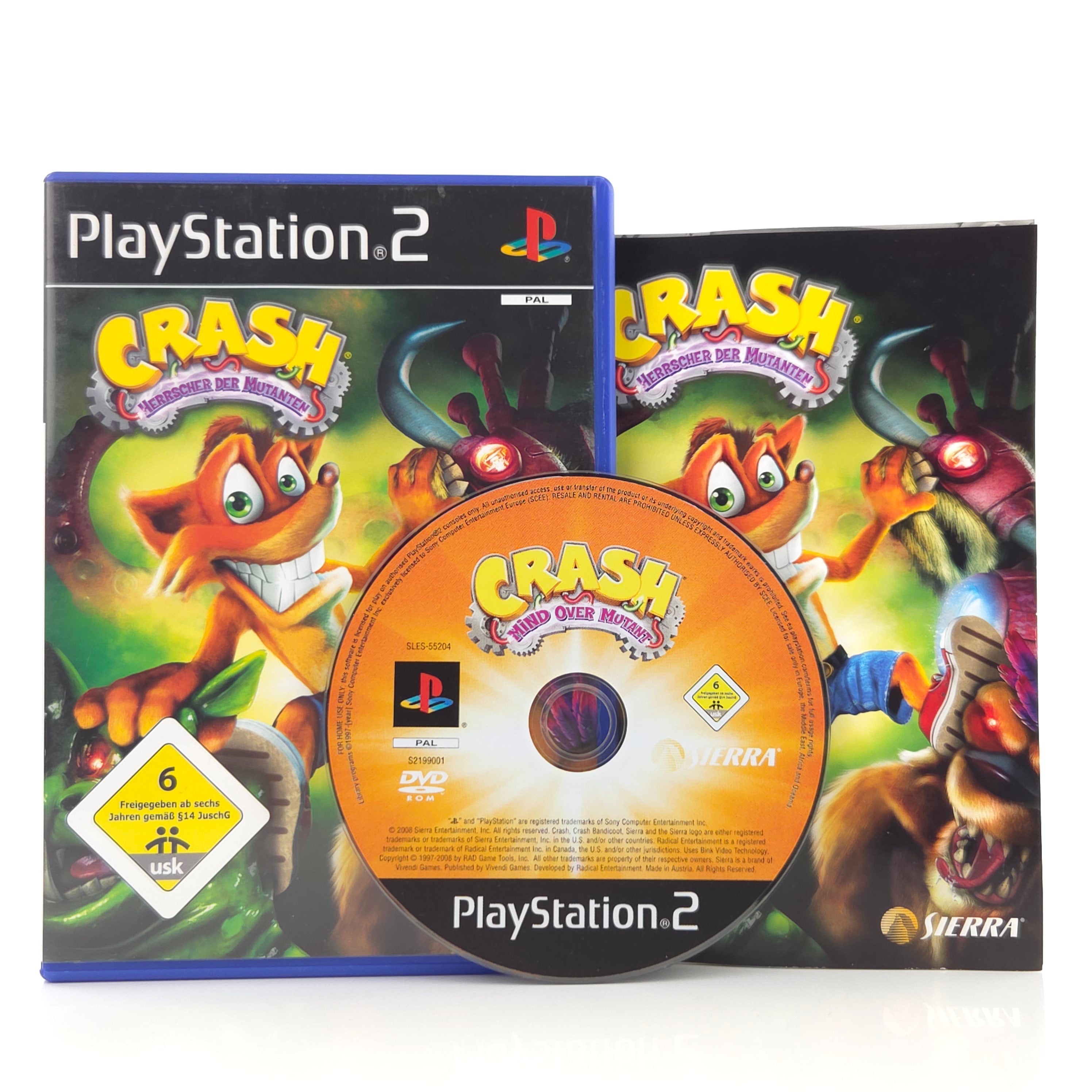 Playstation 2 Spiel Crash Herrscher der Mutanten PS2 OVP