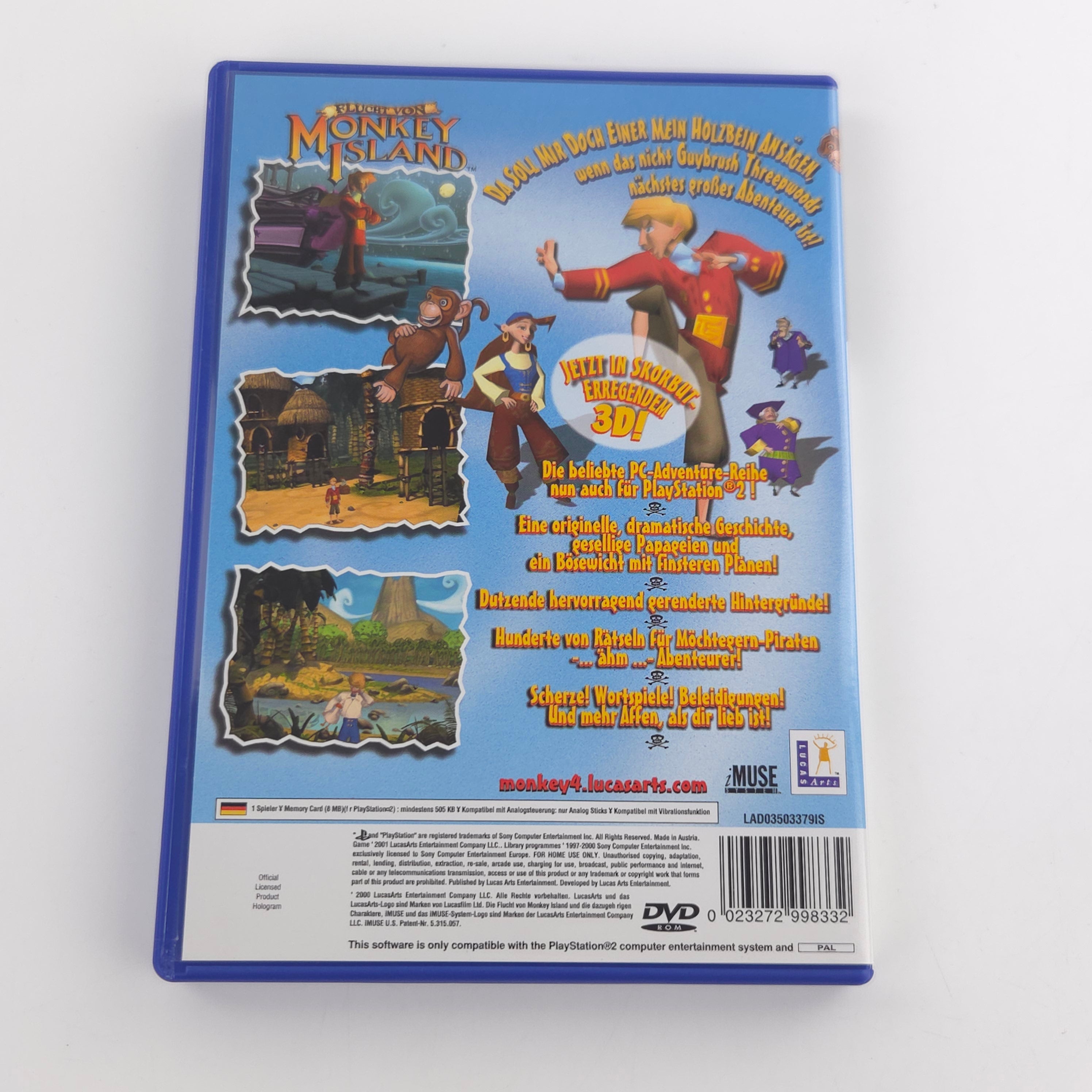 Playstation 2 Spiel Flucht von Monkey Island PS2 PAL DE