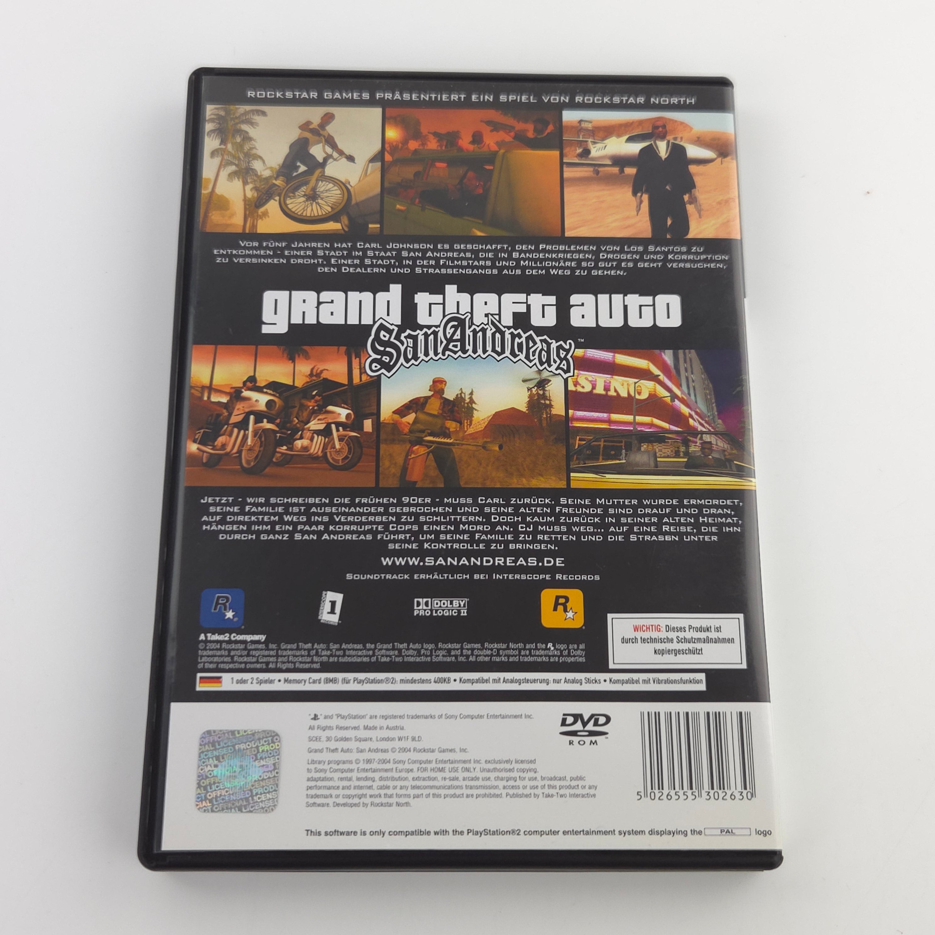 PS2 Spiel GTA San Andreas Grand Theft Auto OVP PAL DE