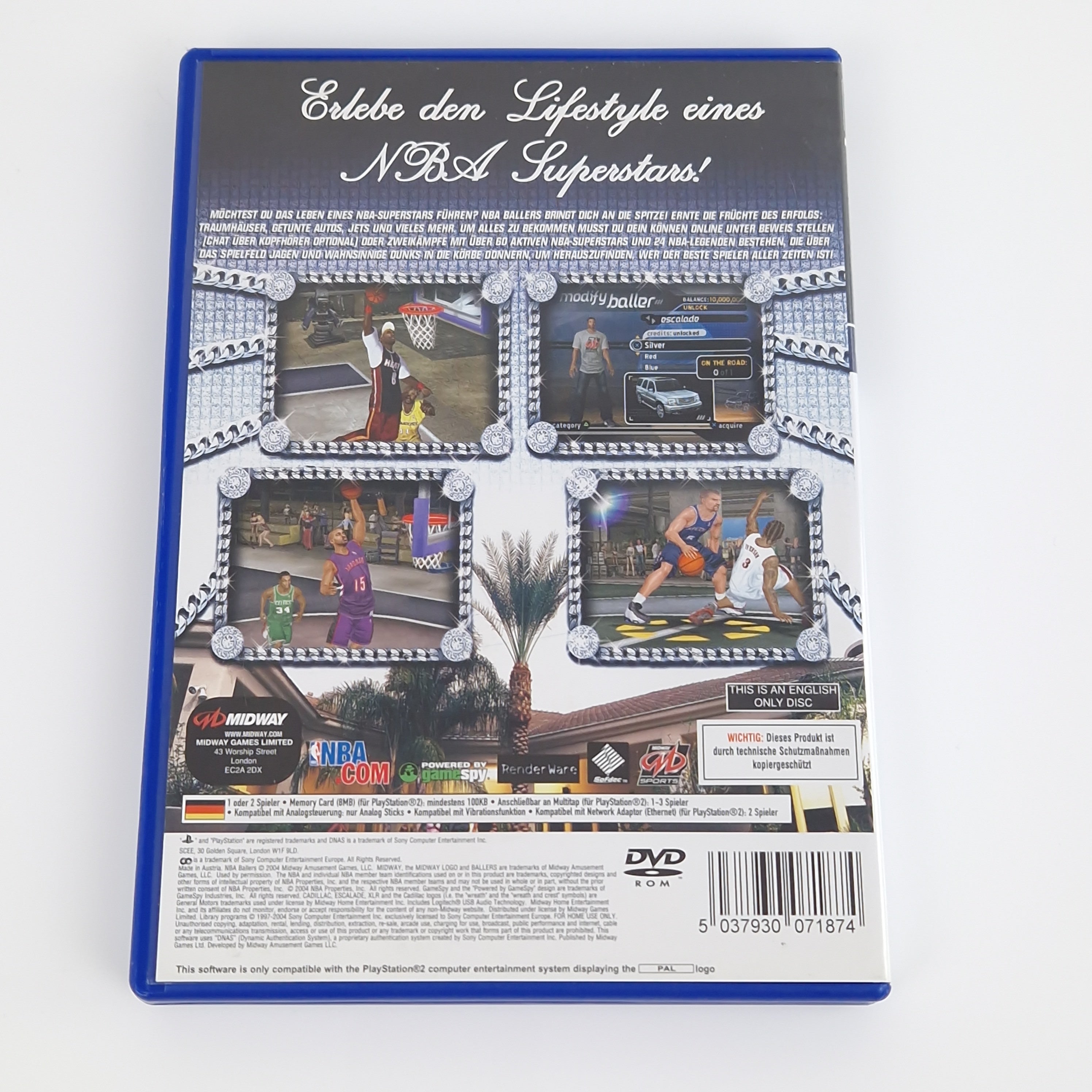 Playstation 2 Spiel – NBA Ballers Basketball OVP PAL