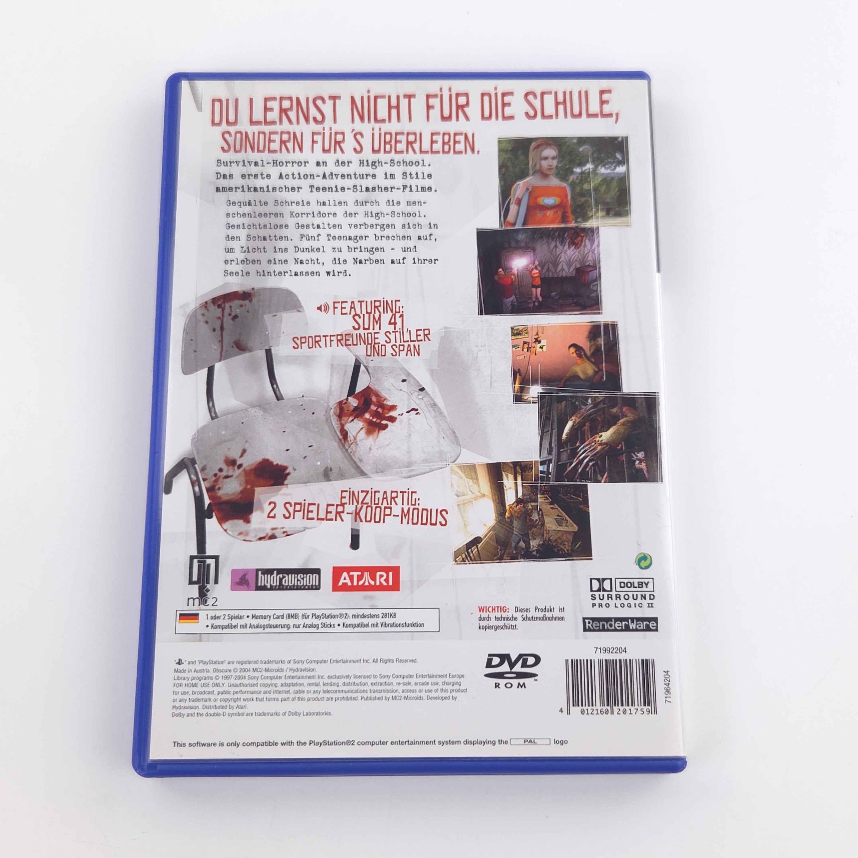 Playstation 2 Spiel – Obscure (PS2 OVP PAL gut)