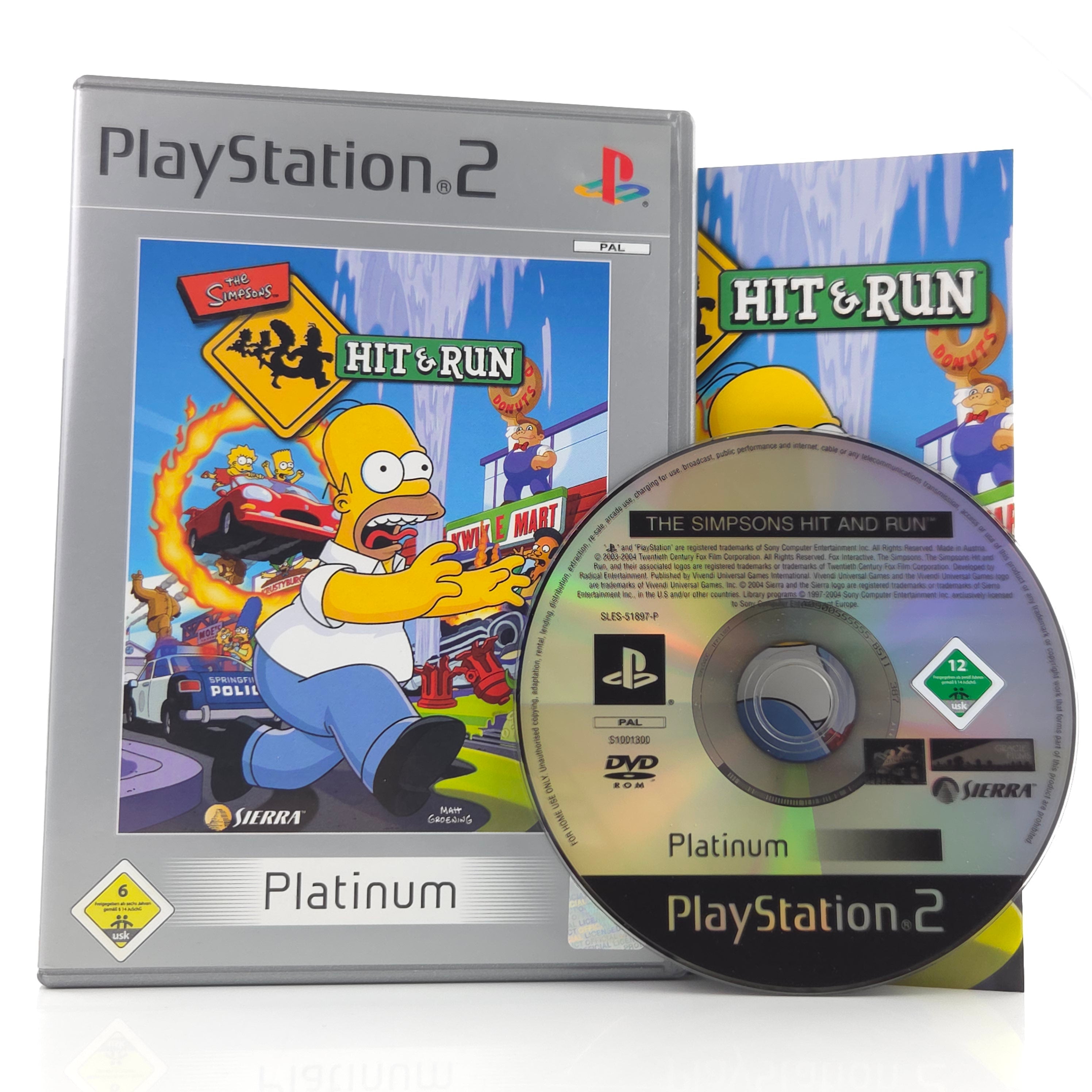 Playstation 2 Spiel The Simpsons Hit & Run PS2 OVP PAL DE
