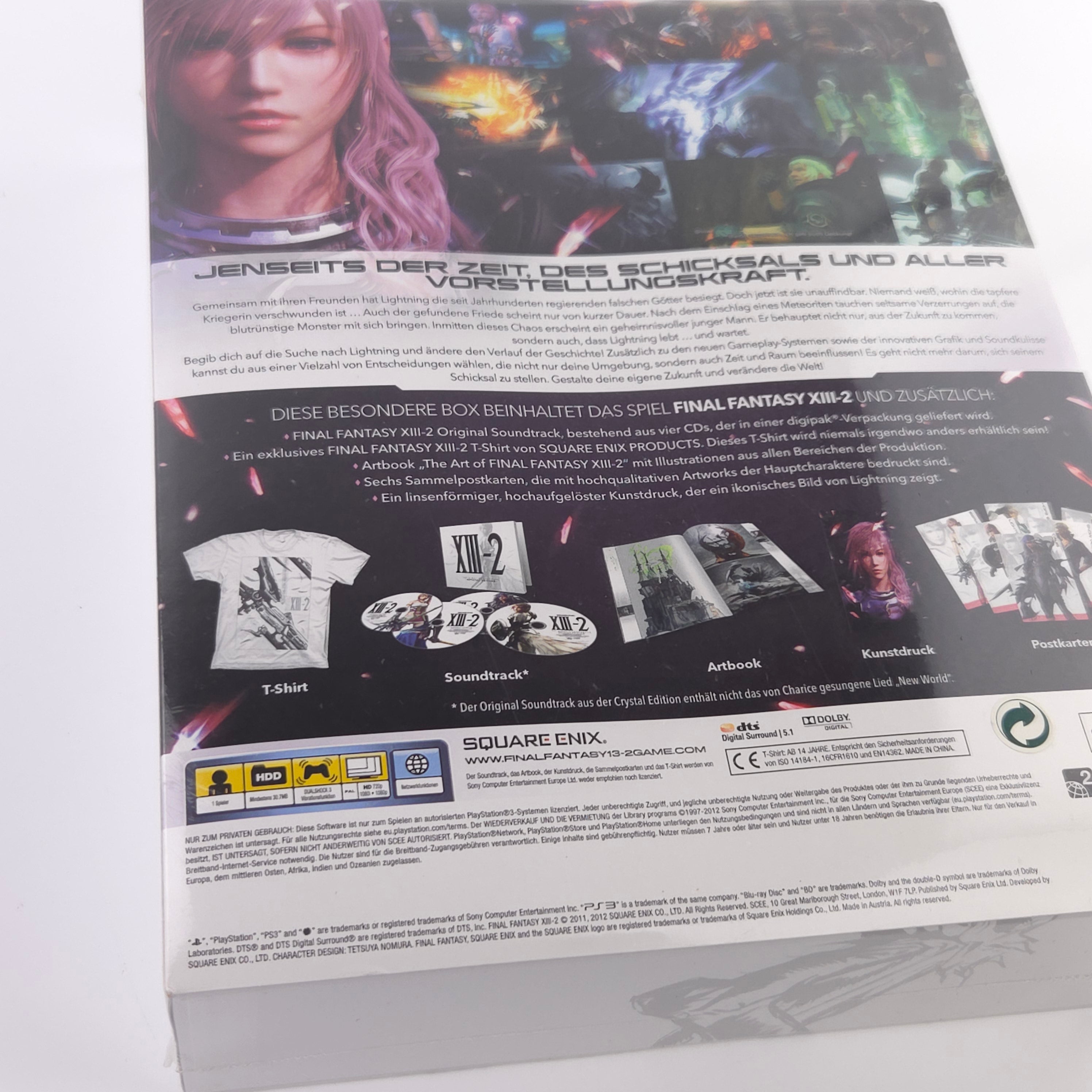 Final Fantasy XIII-2 Crystal Edition PS3 Sammleredition mit T-Shirt, Soundtrack-CD, Artbook und Strategy Guide
