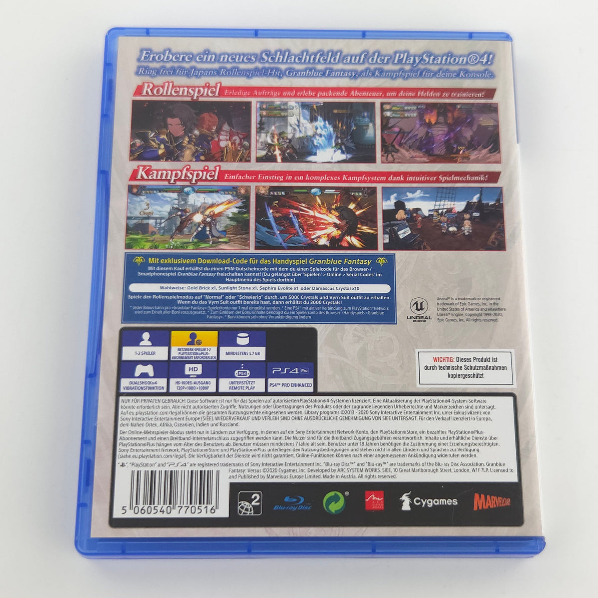 Sony Playstation 4: Granblue Fantasy Versus - PS4 OVP (PAL DE)