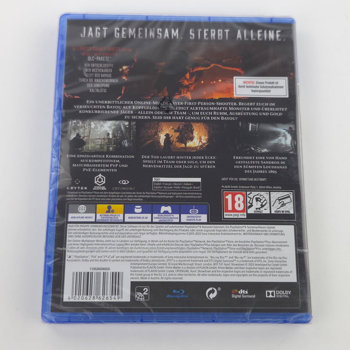 PlayStation 4 Spiel Hunt Showdown Limited Edition Neu