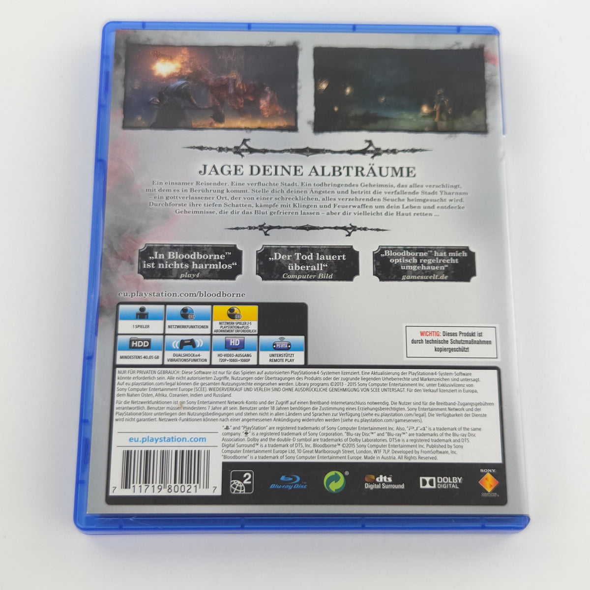 Sony Playstation 4 Spiel: Bloodborne - PS4 OVP Bluray (PAL DE)