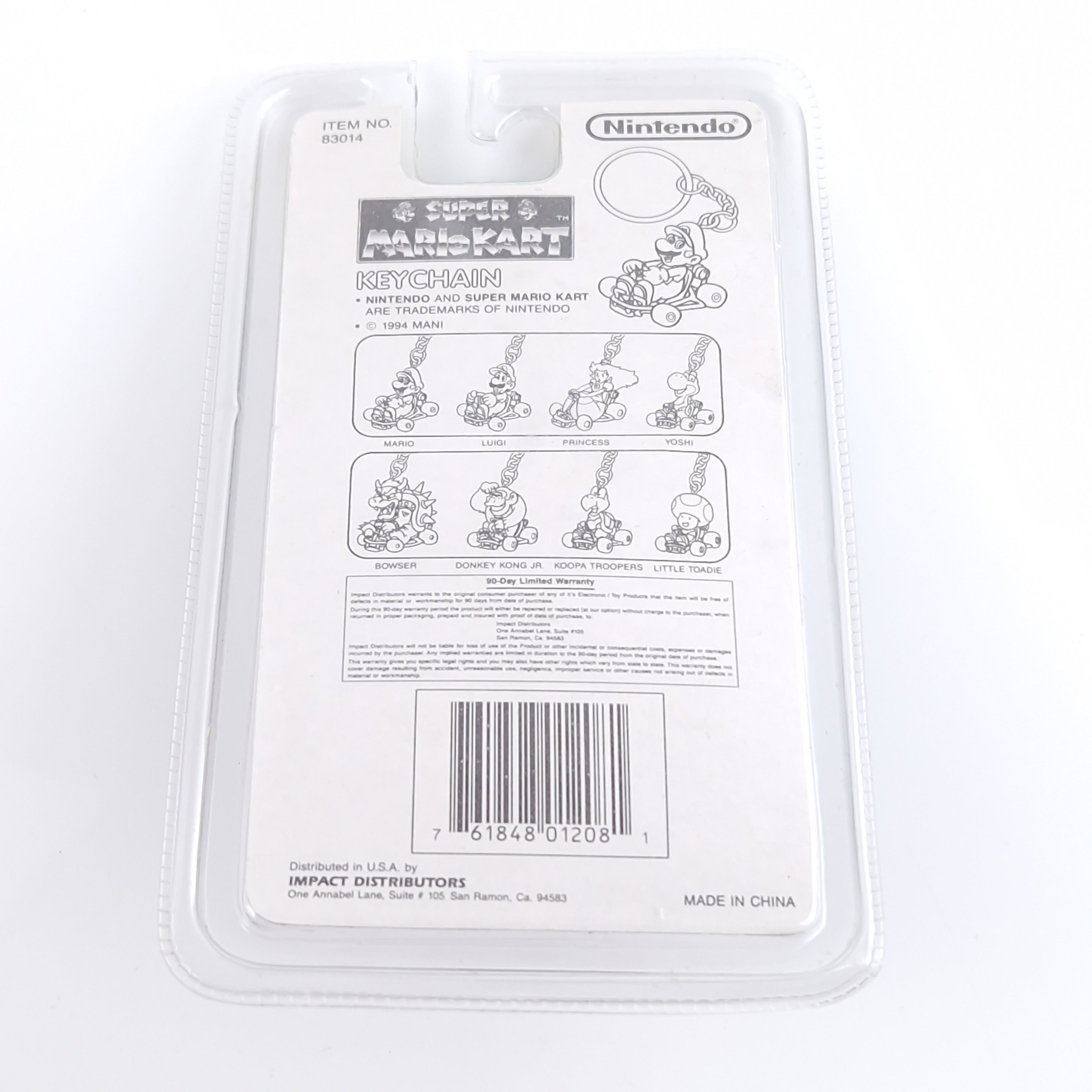 Super Mario Kart Keychain Donkey Kong Jr. Neu 1994