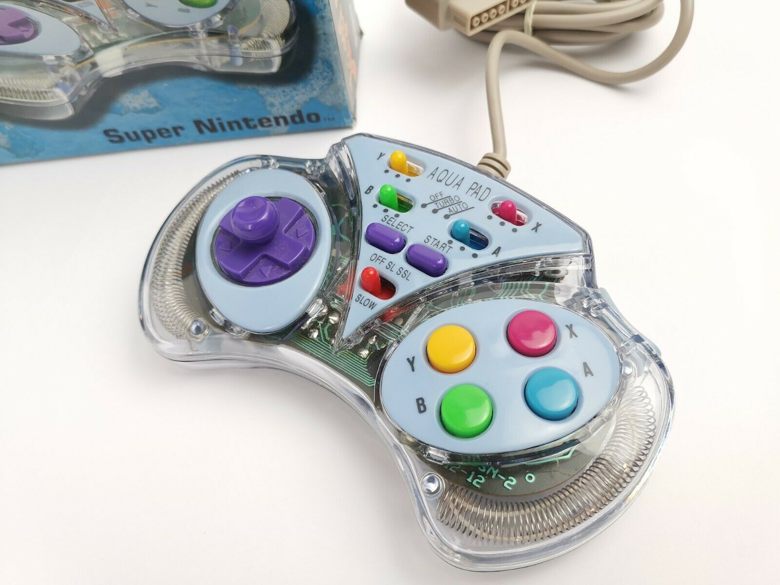 Super Nintendo Controller Aqua Pad OVP PAL Zubehör